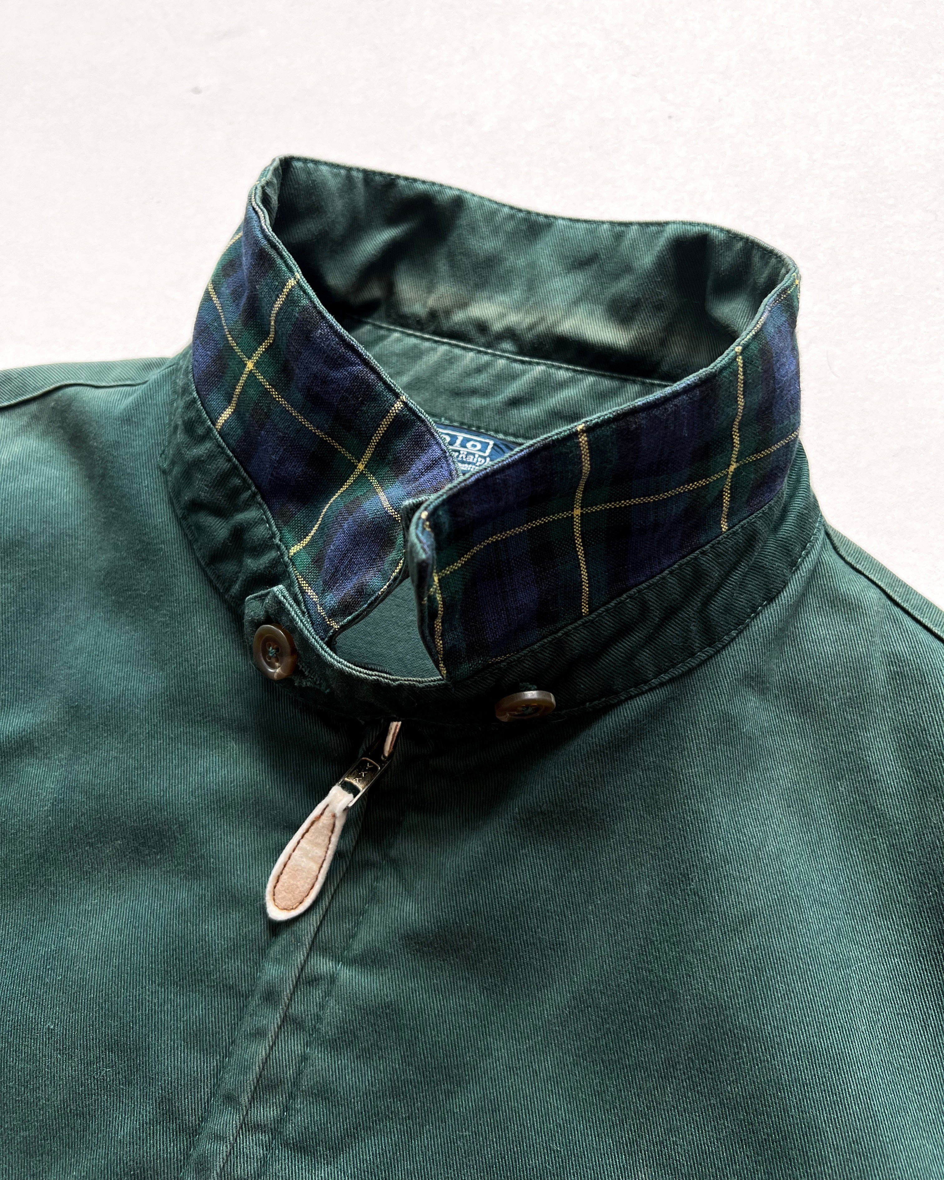 1990S EMERALD GREEN POLO RALPH LAUREN HARRINGTON JACKET (L)