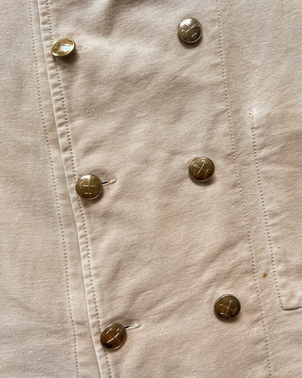 1970S GERMAN MOLESKIN DOUBLE BREASTED WORK JACKET (L)