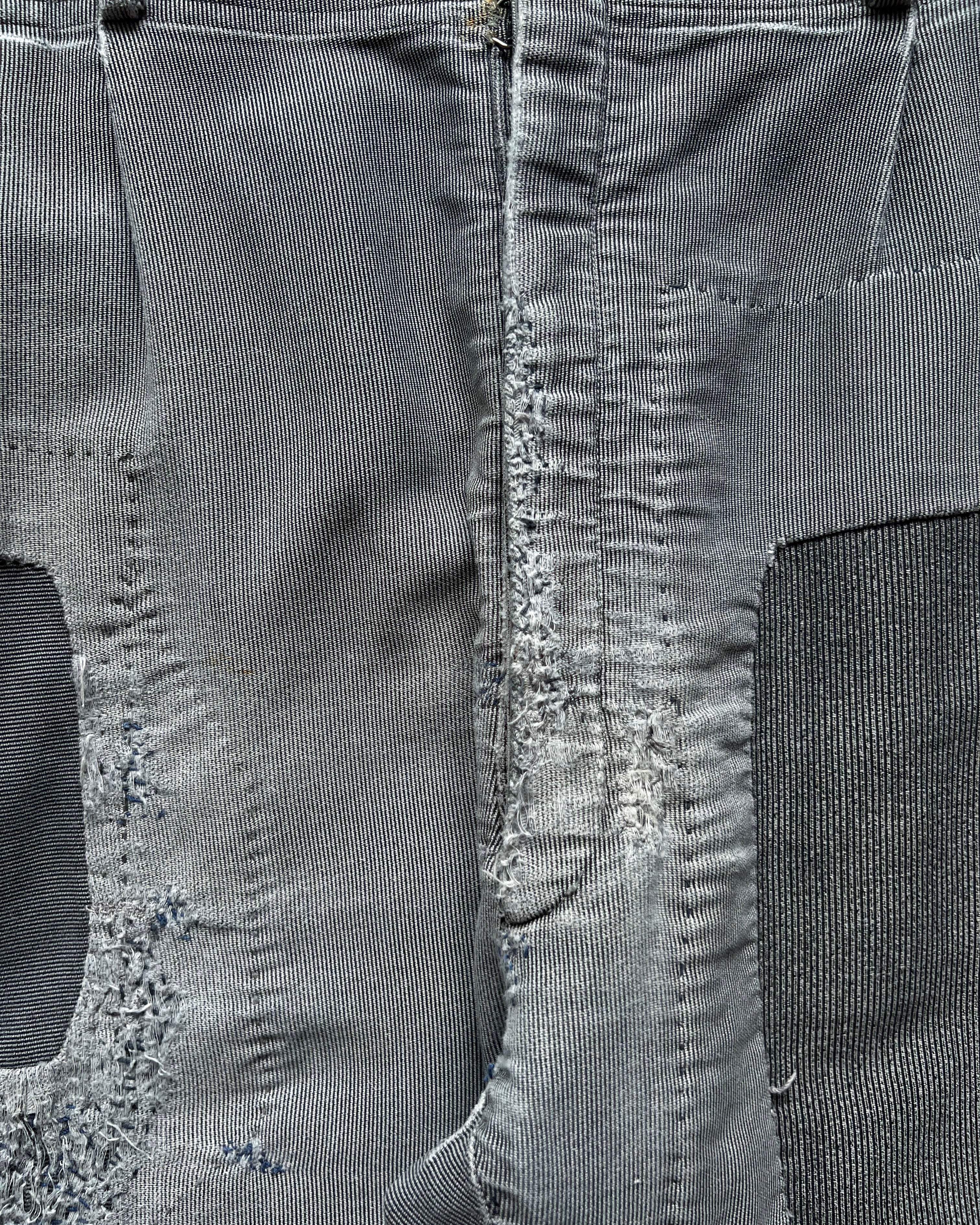 1950S FRENCH STRIPES REPAIRED WORK TROUSERS (34)