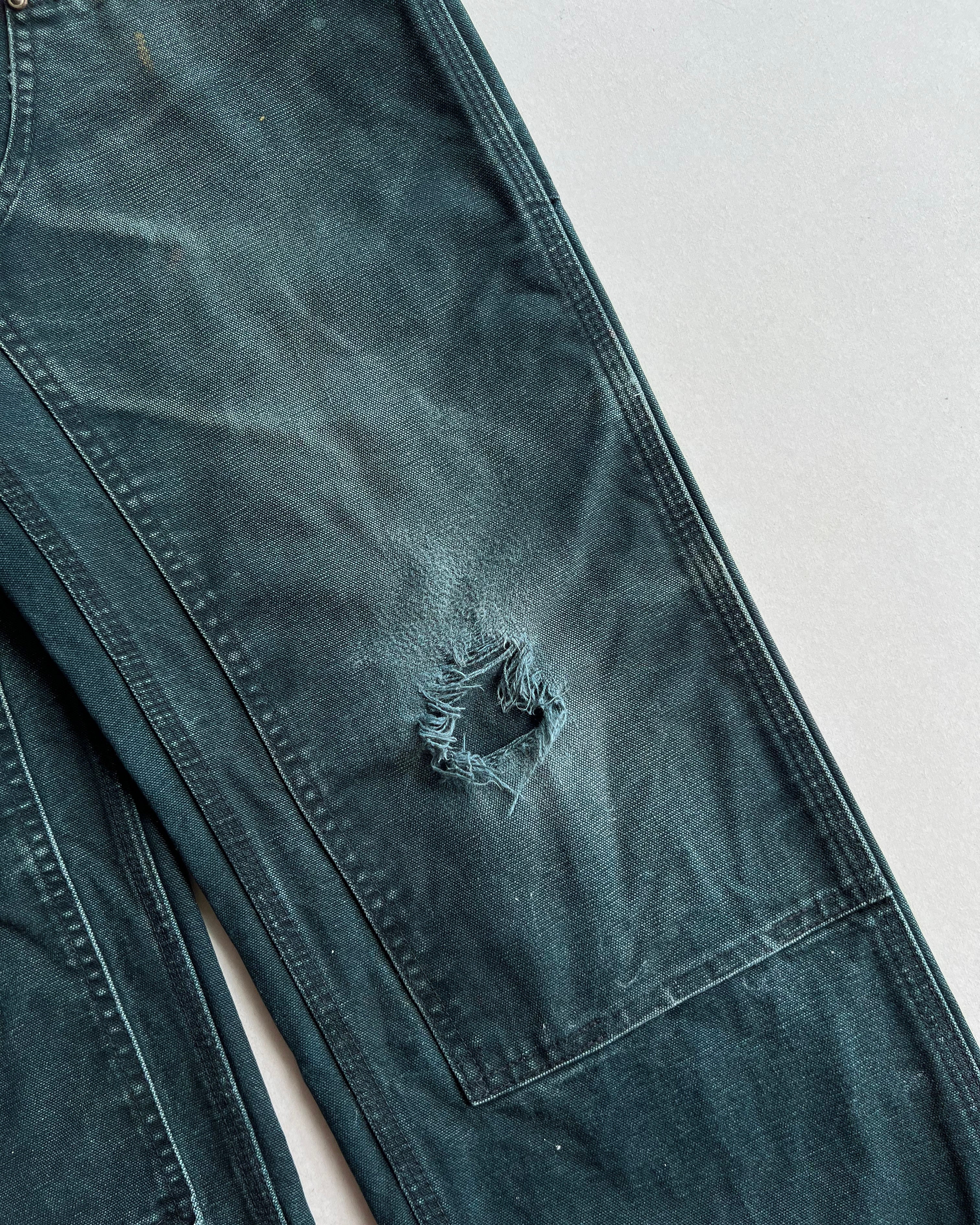 FADED BLACK CARHARTT DOUBLE KNEE PANTS (33X30)