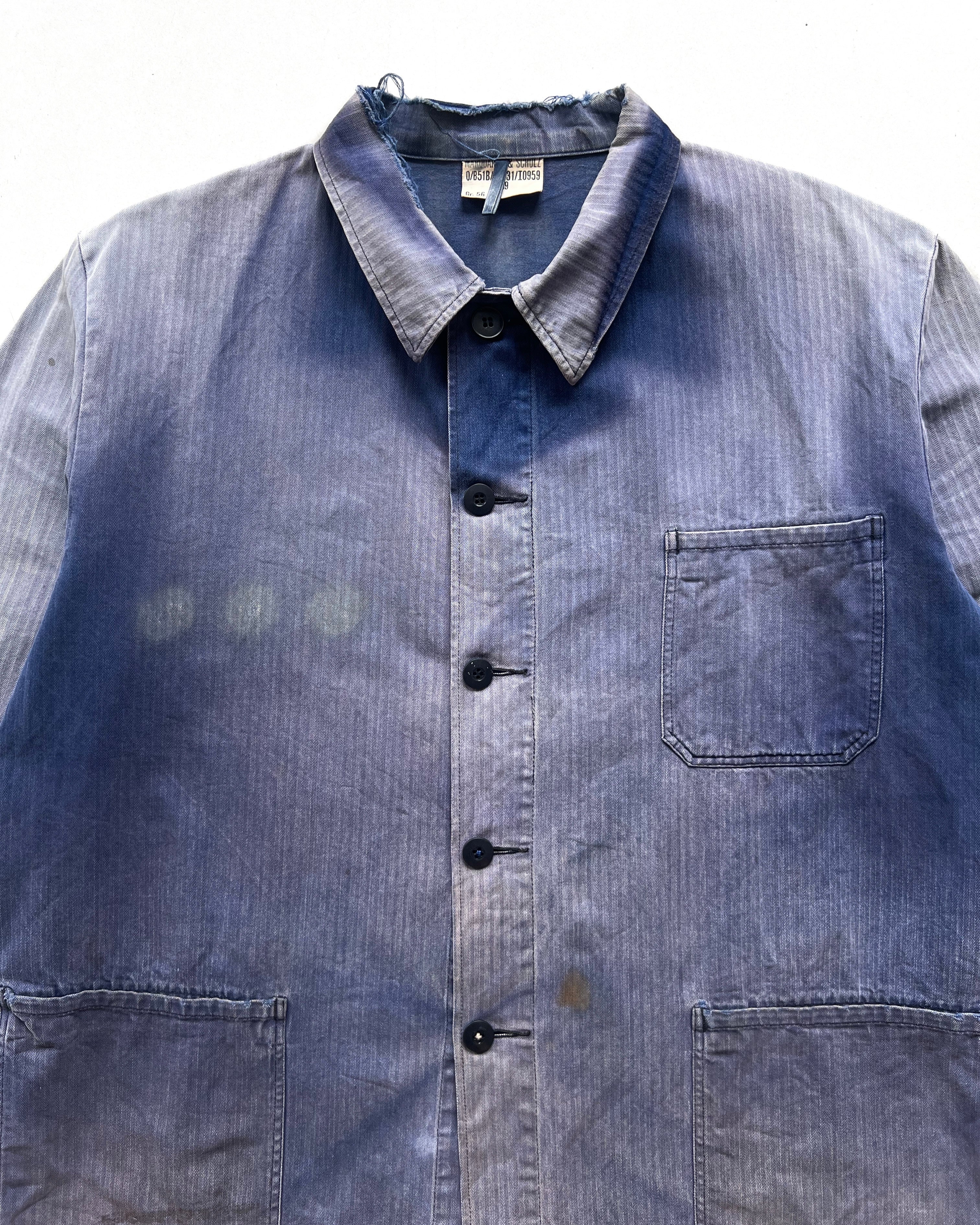 1980S SUN FADED GERMAN HBT WORK JACKET (XL)