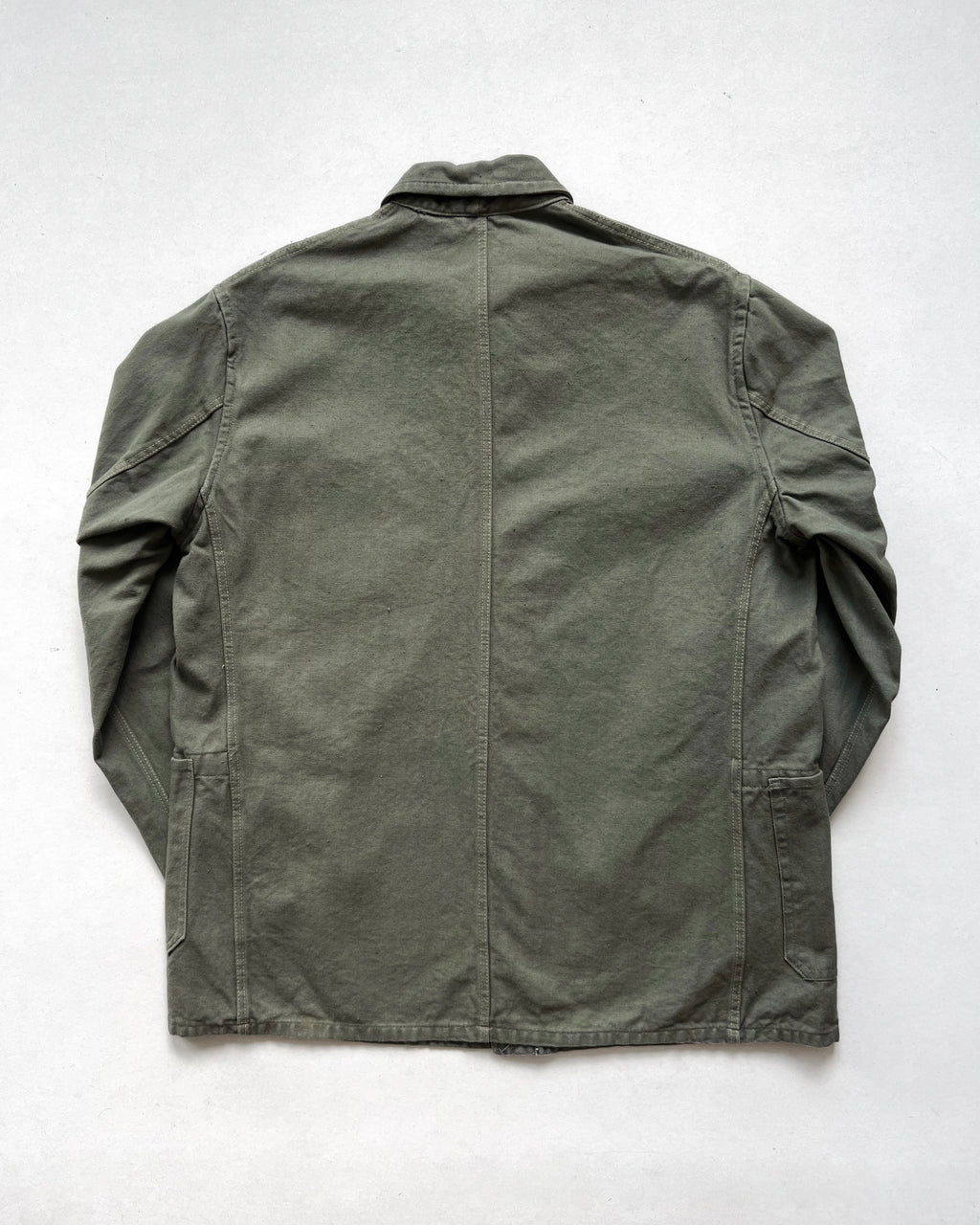 1970S OLIVE FRENCH HBT WORK JACKET (L)
