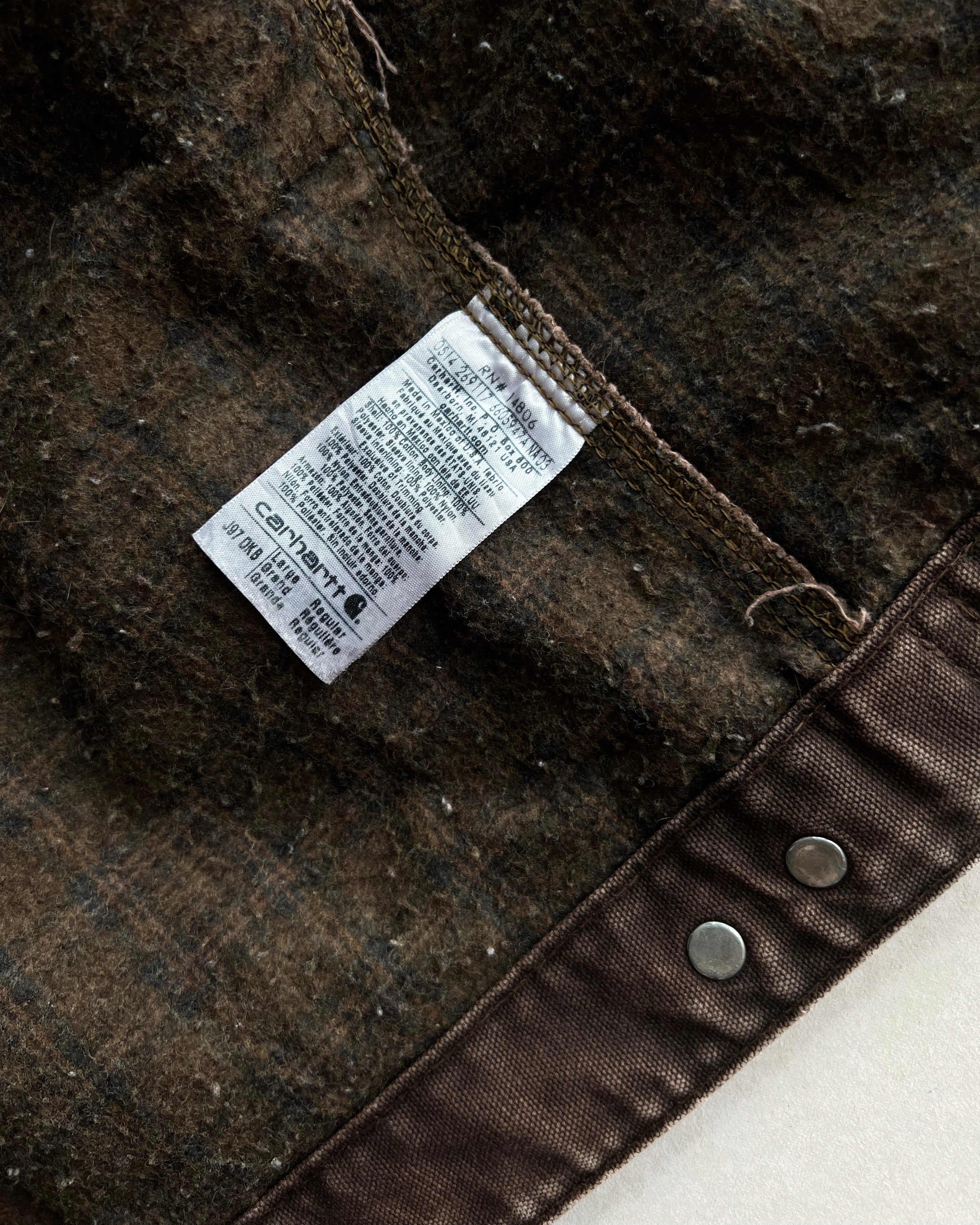 FADED CHOCOLATE CARHARTT DETROIT WORK JACKET (L)