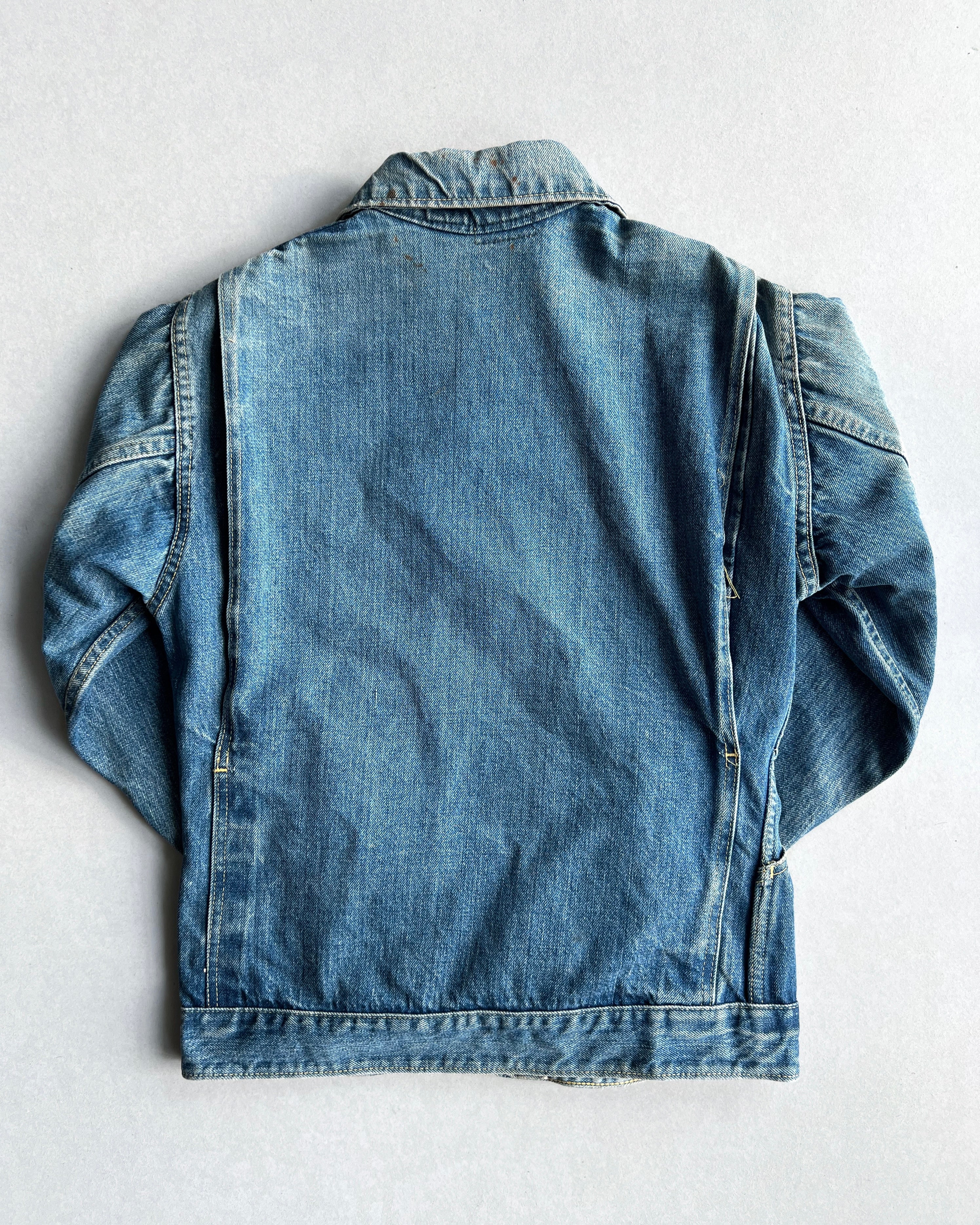 1960S FADED WASHED BIG SMITH DENIM JACKET (S/M)