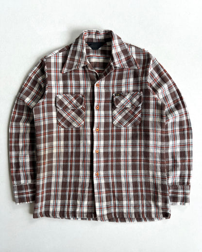 1970S LEE DOUBLE POCKET FLANNEL SHIRT (M)