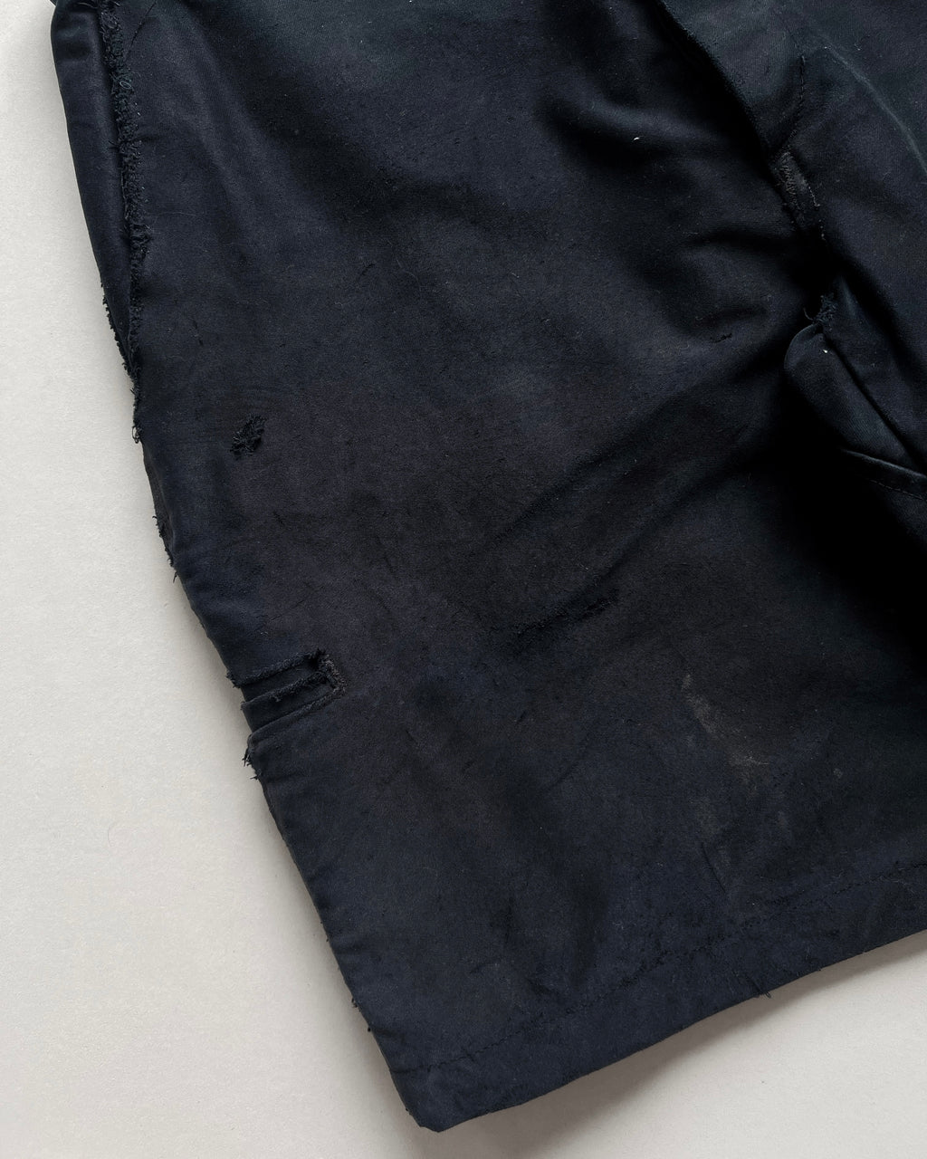 1970S BLACK MOLESKIN FRENCH WORK SHORTS (34)