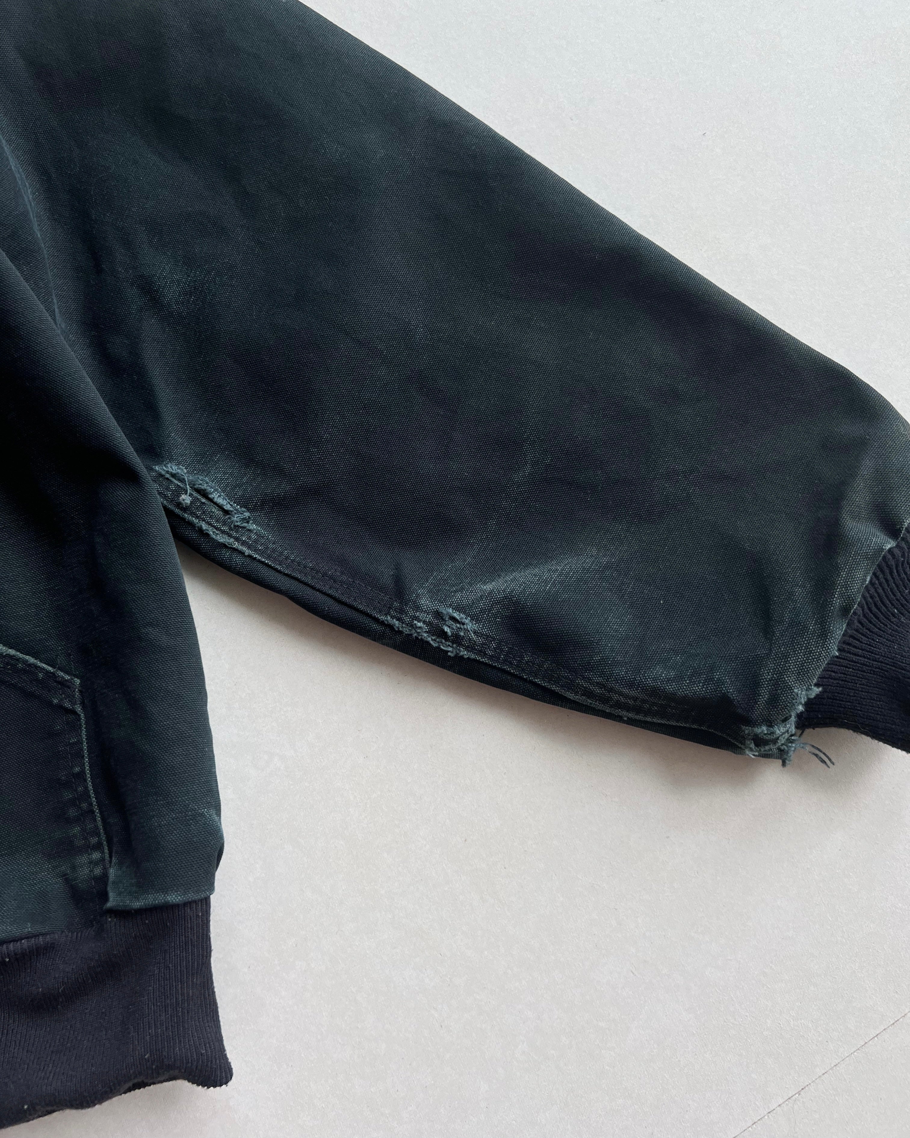 FADED BLACK CARHARTT HOODED WORK JACKET (L/XL)