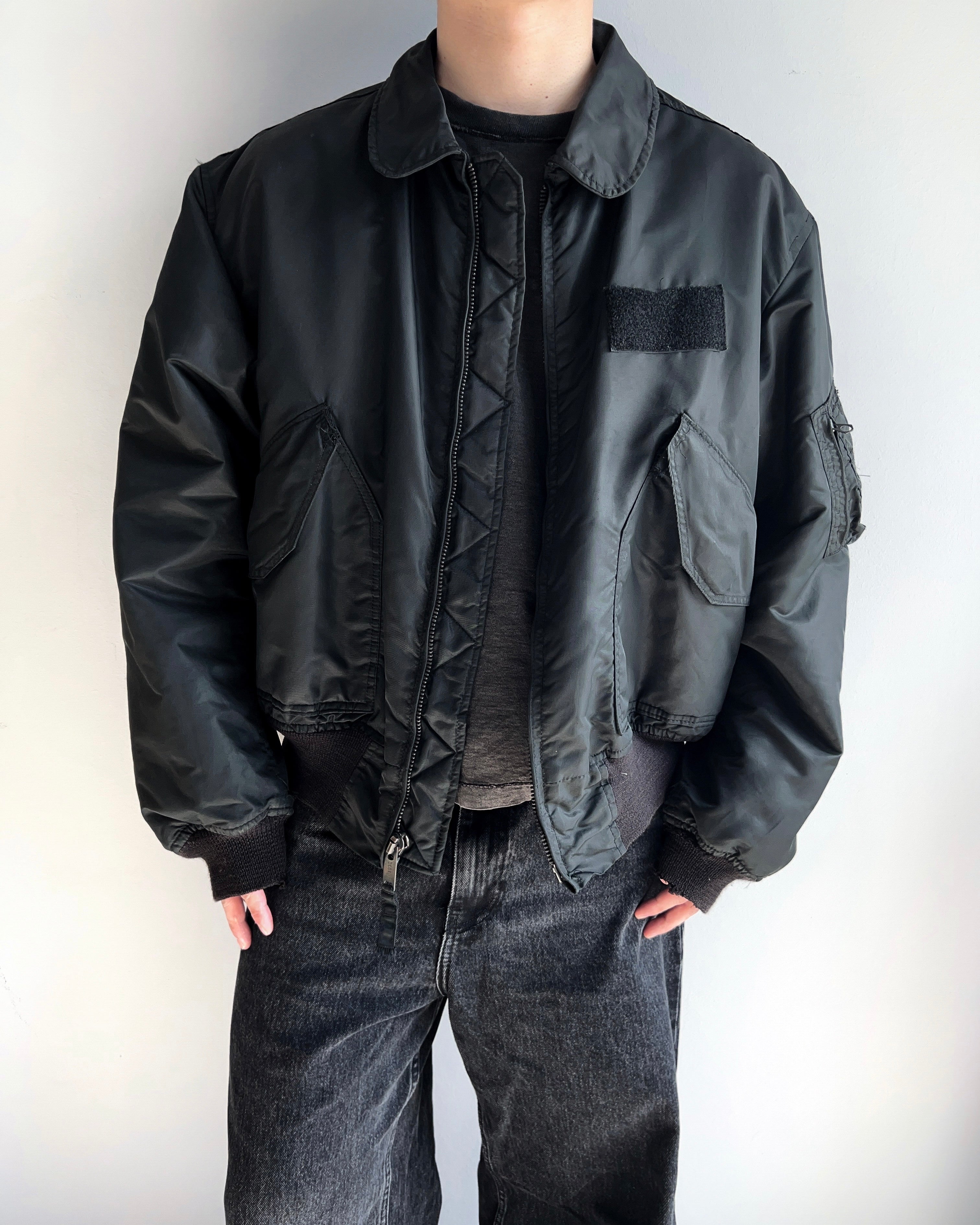1980S BLACK CWU 45-P USAF FLIGHT JACKET (XL)