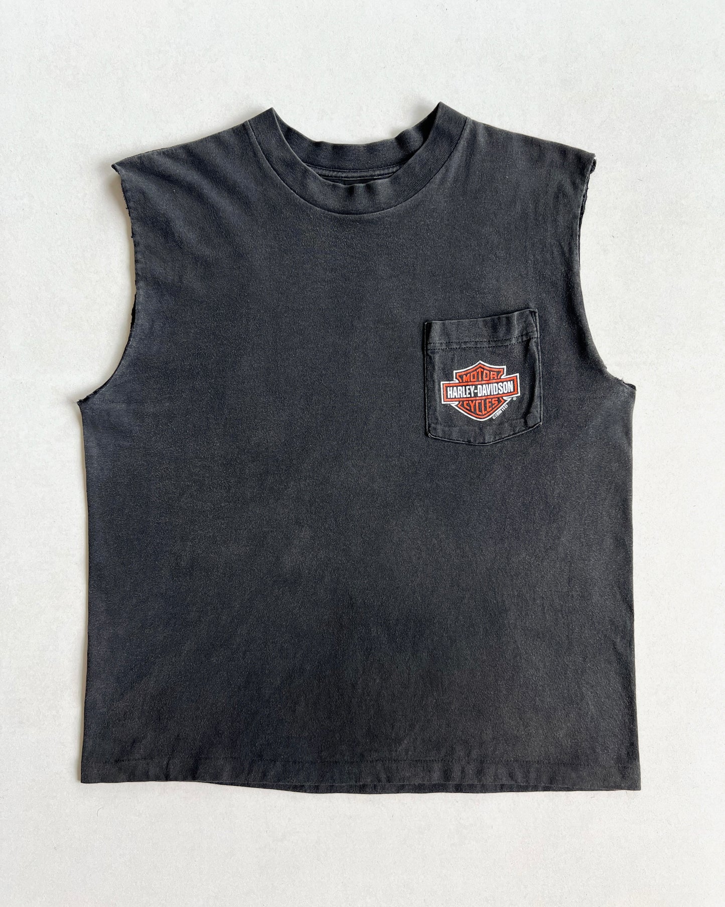 1990S HARLEY DAVIDSON SLEEVELESS POCKET TEE (L)