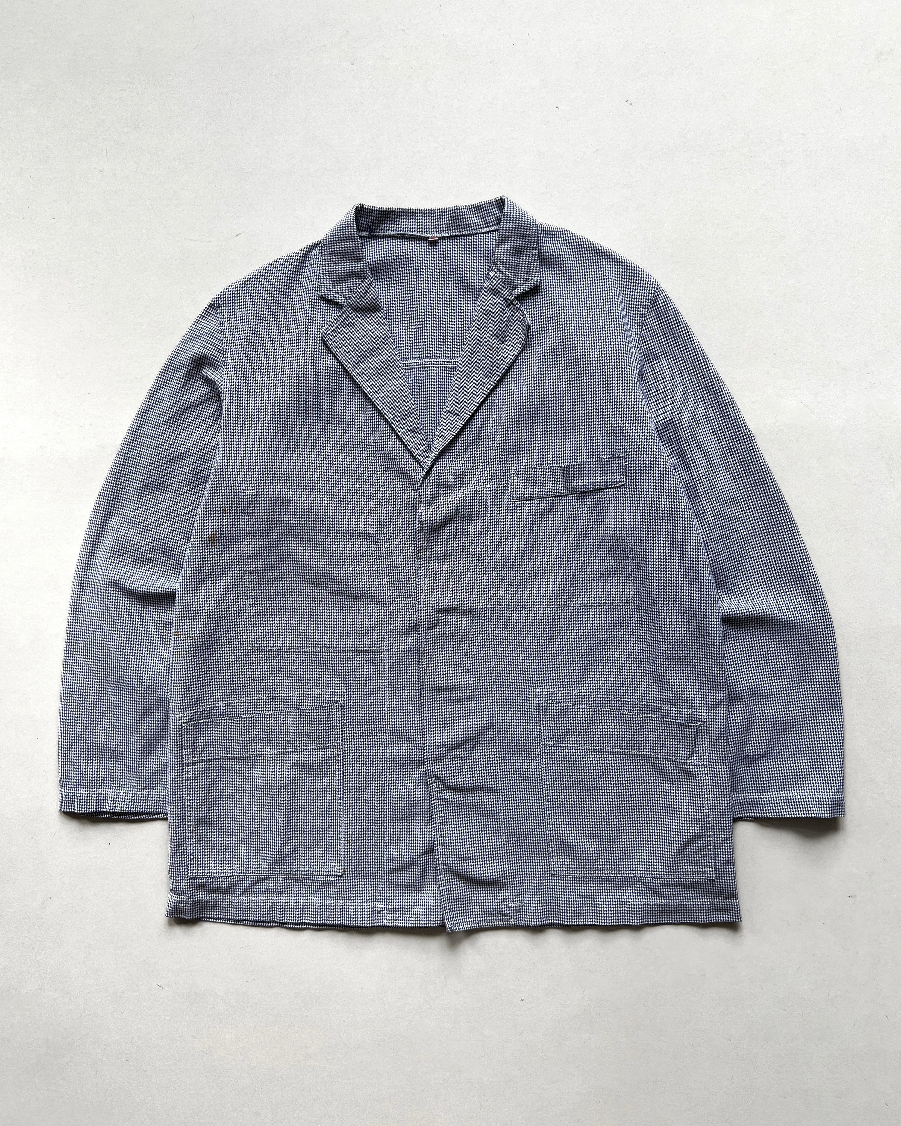 1960S FELVAY FRENCH HOUNDSTOOTH WORK JACKET (L)