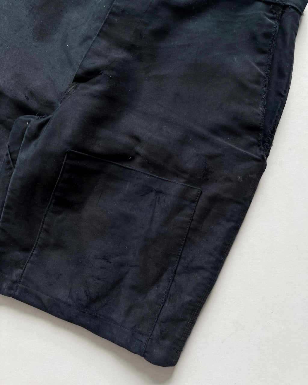 1970S BLACK MOLESKIN FRENCH WORK SHORTS (34)
