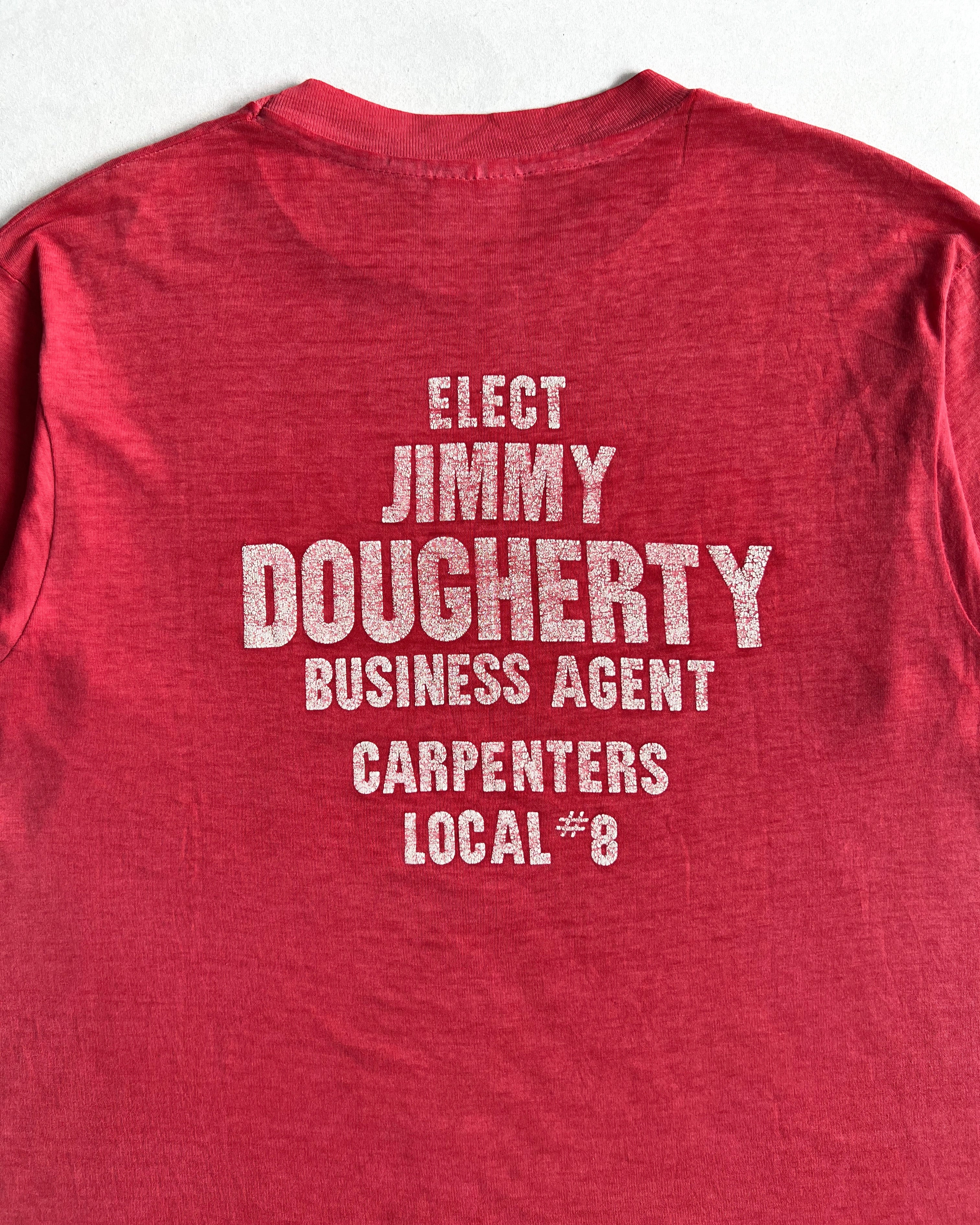 1980S HANES ‘DOUGHERTY LOCAL 8’ SINGLE STITCH TEE (L)