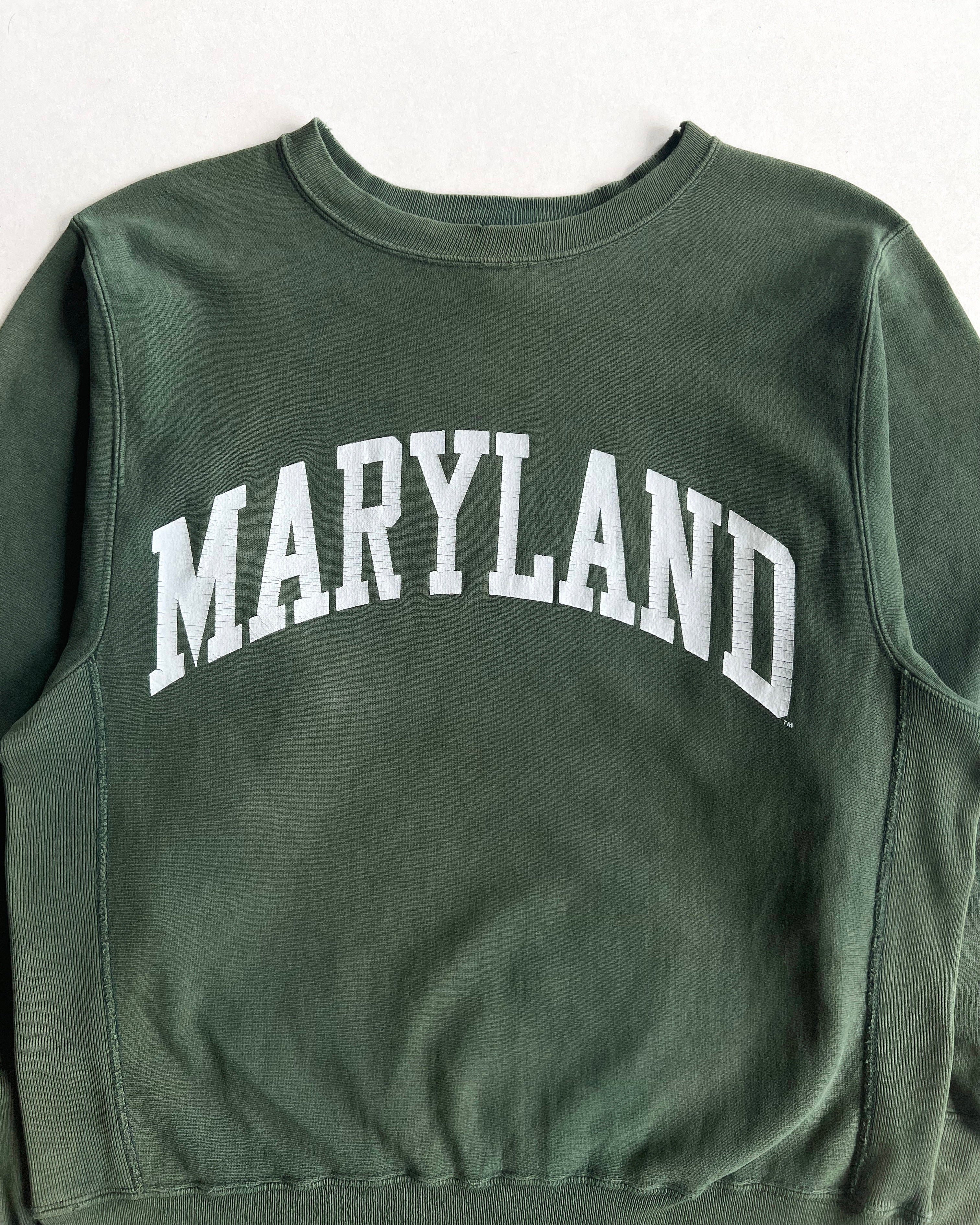1990S FADED CHAMPION 'MARYLAND' REVERSE WEAVE SWEATSHIRT (M)