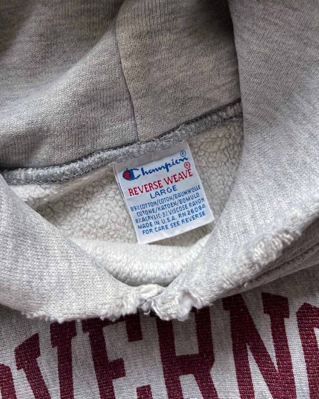 1990S CHAMPION 'GOVERNOR DUMMER ACADEMY' REVERSE WEAVE HOODIE (L)