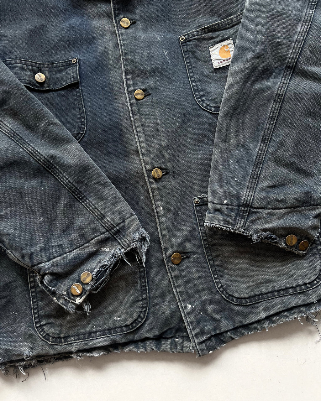 1990S FADED CARHARTT CANVAS CHORE JACKET (L)