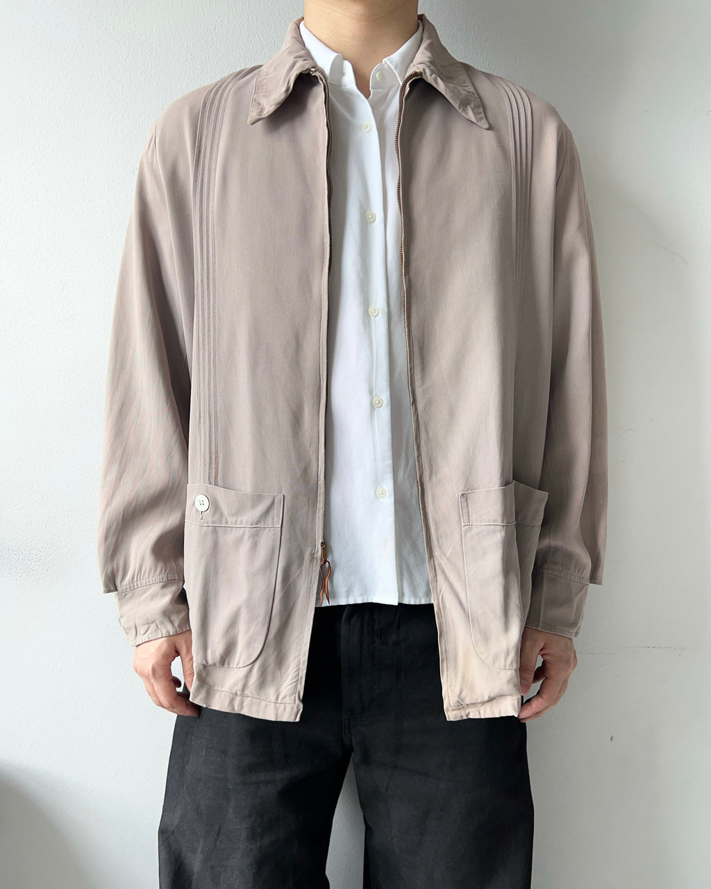 1950S BUCK SKEIN JOE GABARDINE RAYON JACKET (L)