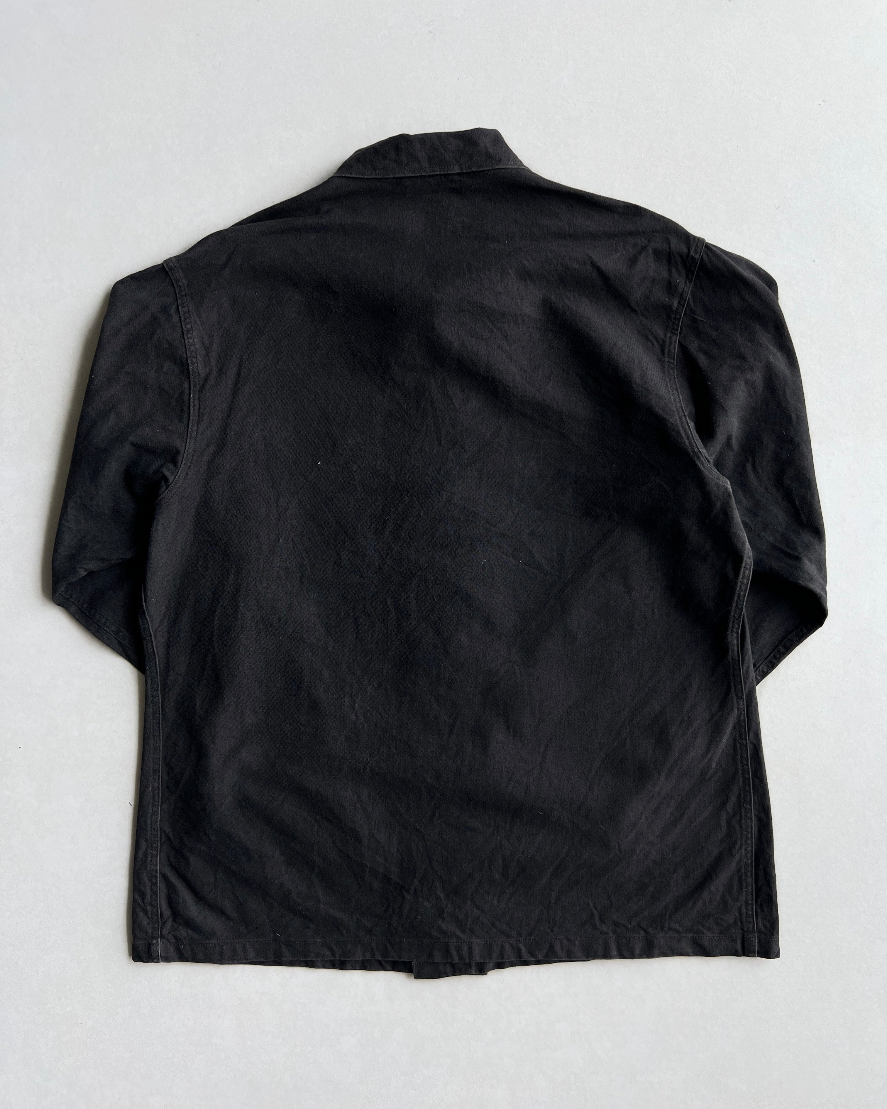 1970S BLACK GERMAN ARMY SINGLE POCKET SHIRT (L)