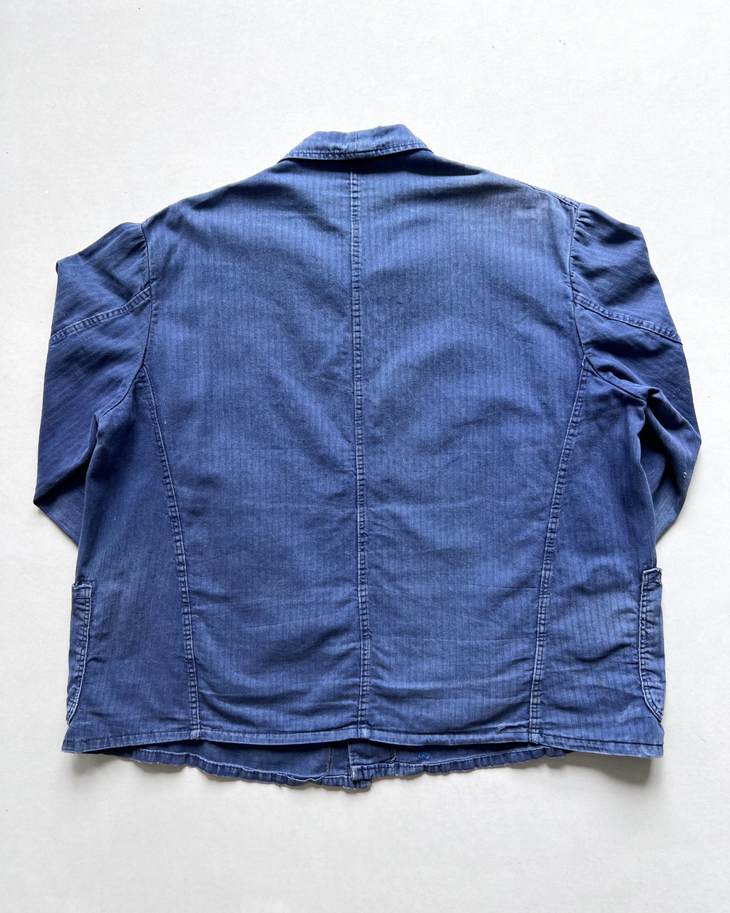 1960S SUN FADED HBT FRENCH WORK CHORE JACKET (L)