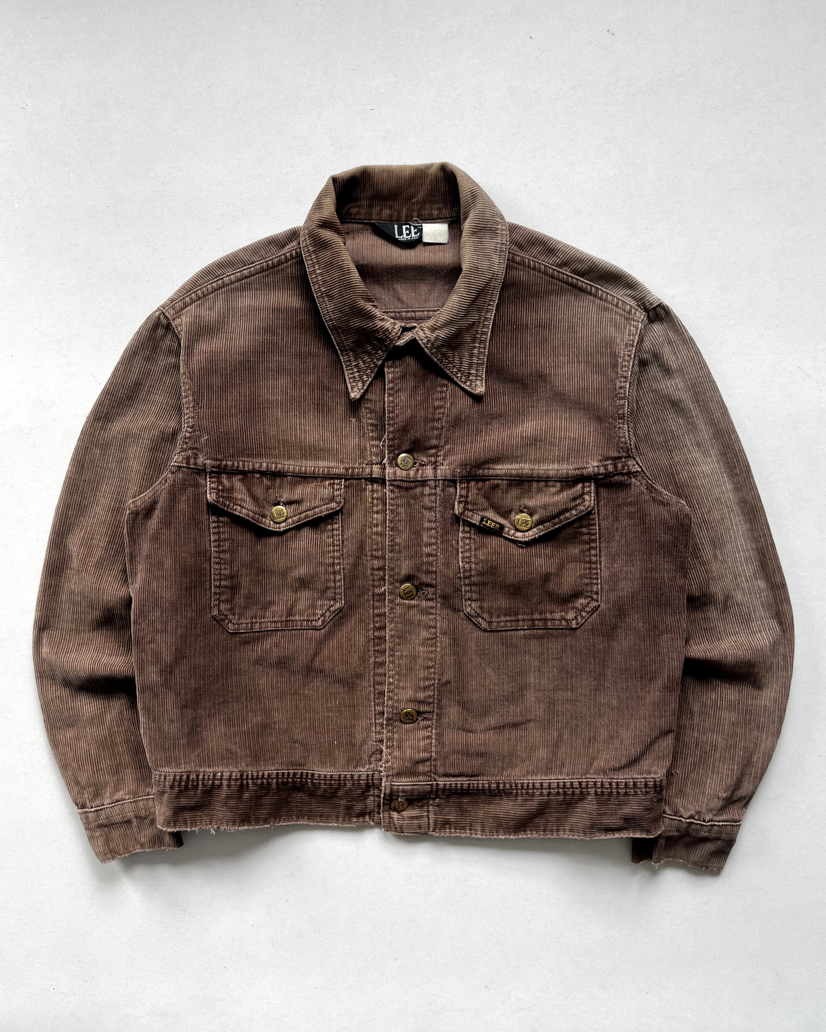 1970S BROWN LEE DOUBLE POCKET CORDUROY JACKET (M)