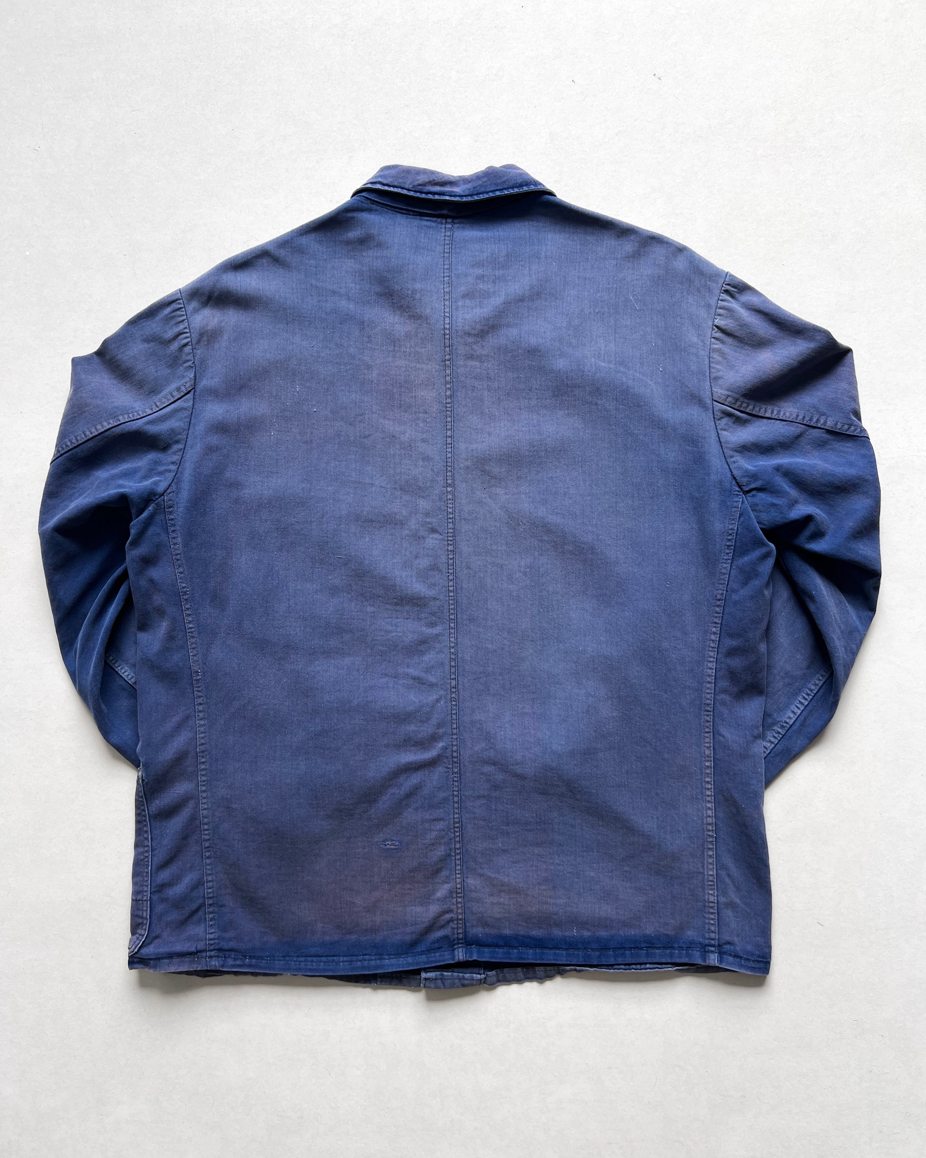 1960S SUN FADED FRENCH WORK CHORE JACKET (L)