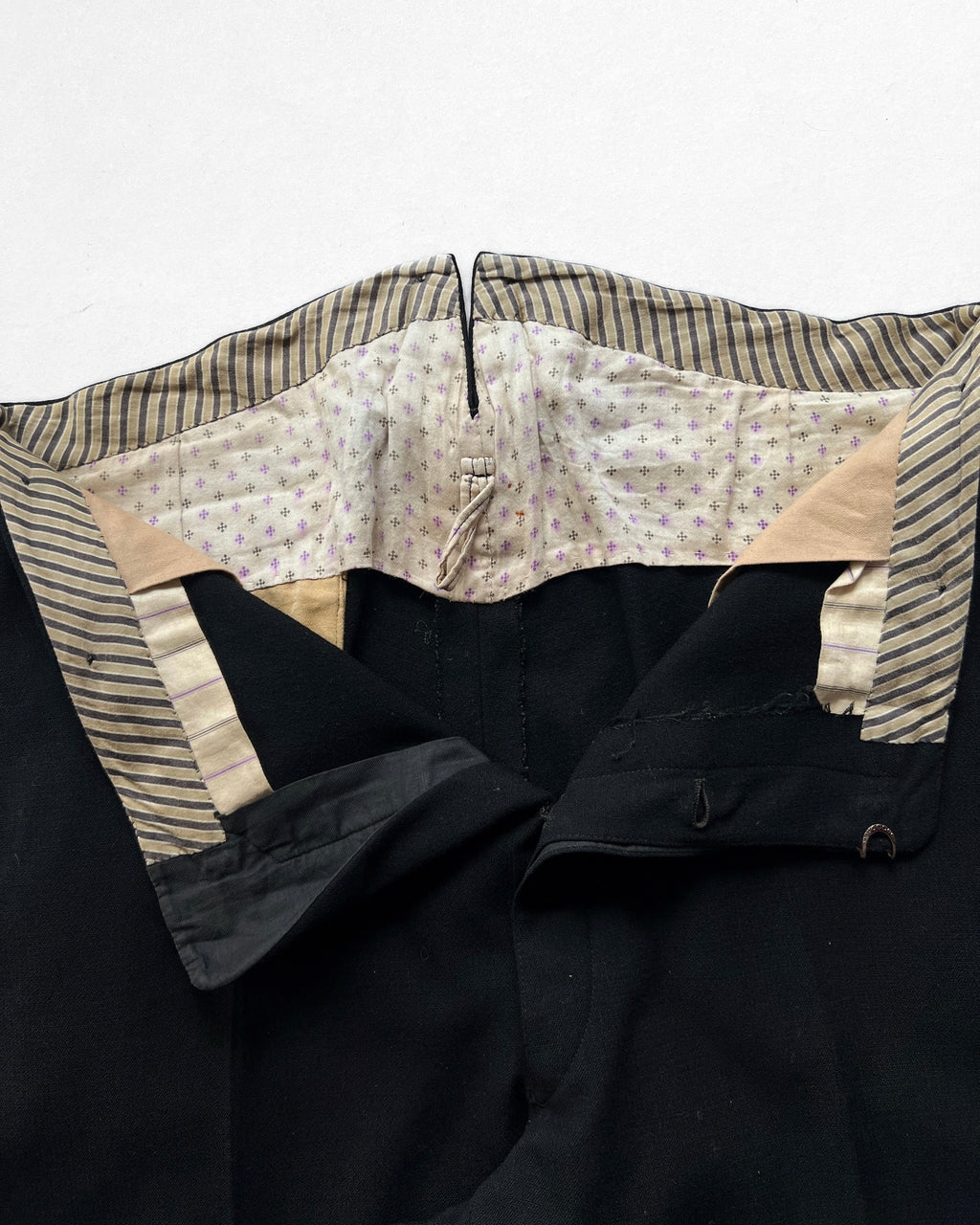 1930S EUROPE BLACK GENTLEMAN BUCKLE TROUSERS (34-39)