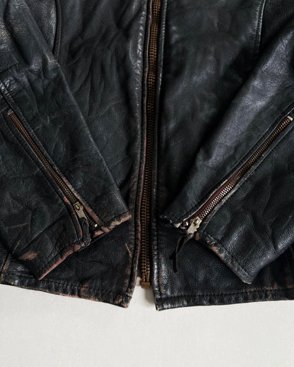 1960S CAFE RACER MOTORCYCLE LEATHER JACKET (L)