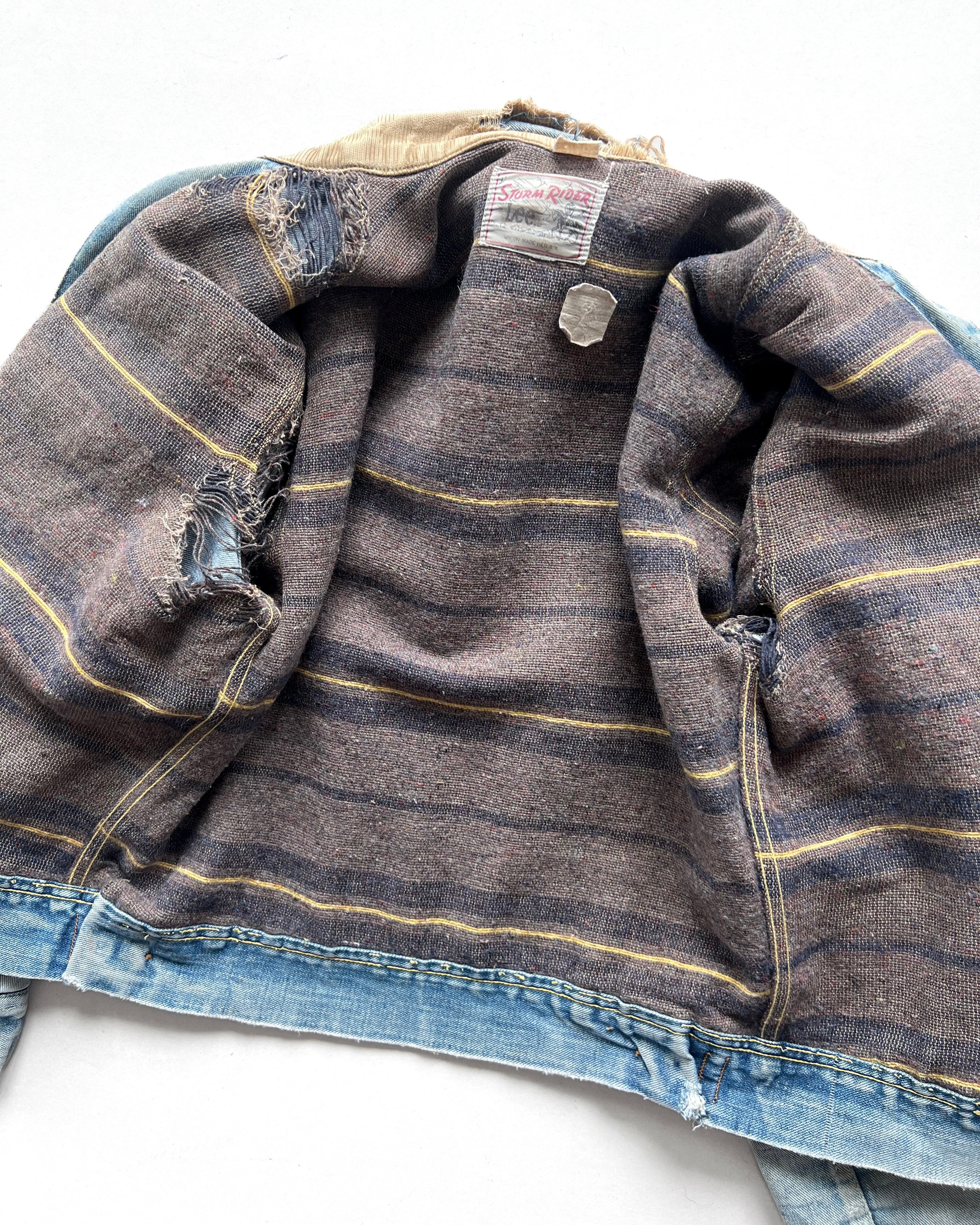 1970S FADED LEE STORM RIDER DENIM JACKET (L)