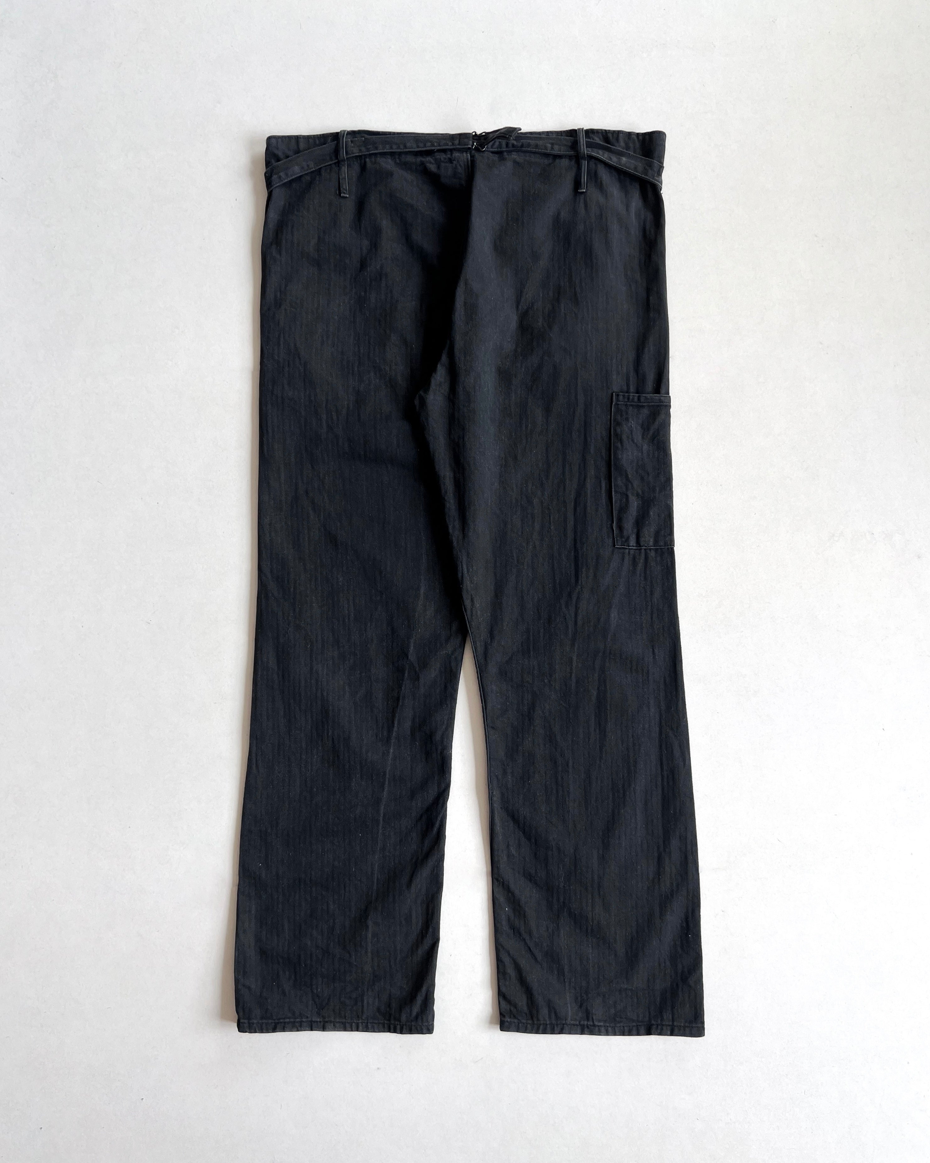 1980S BLACK GERMAN HBT CARPENTER WORK TROUSERS (30-36)