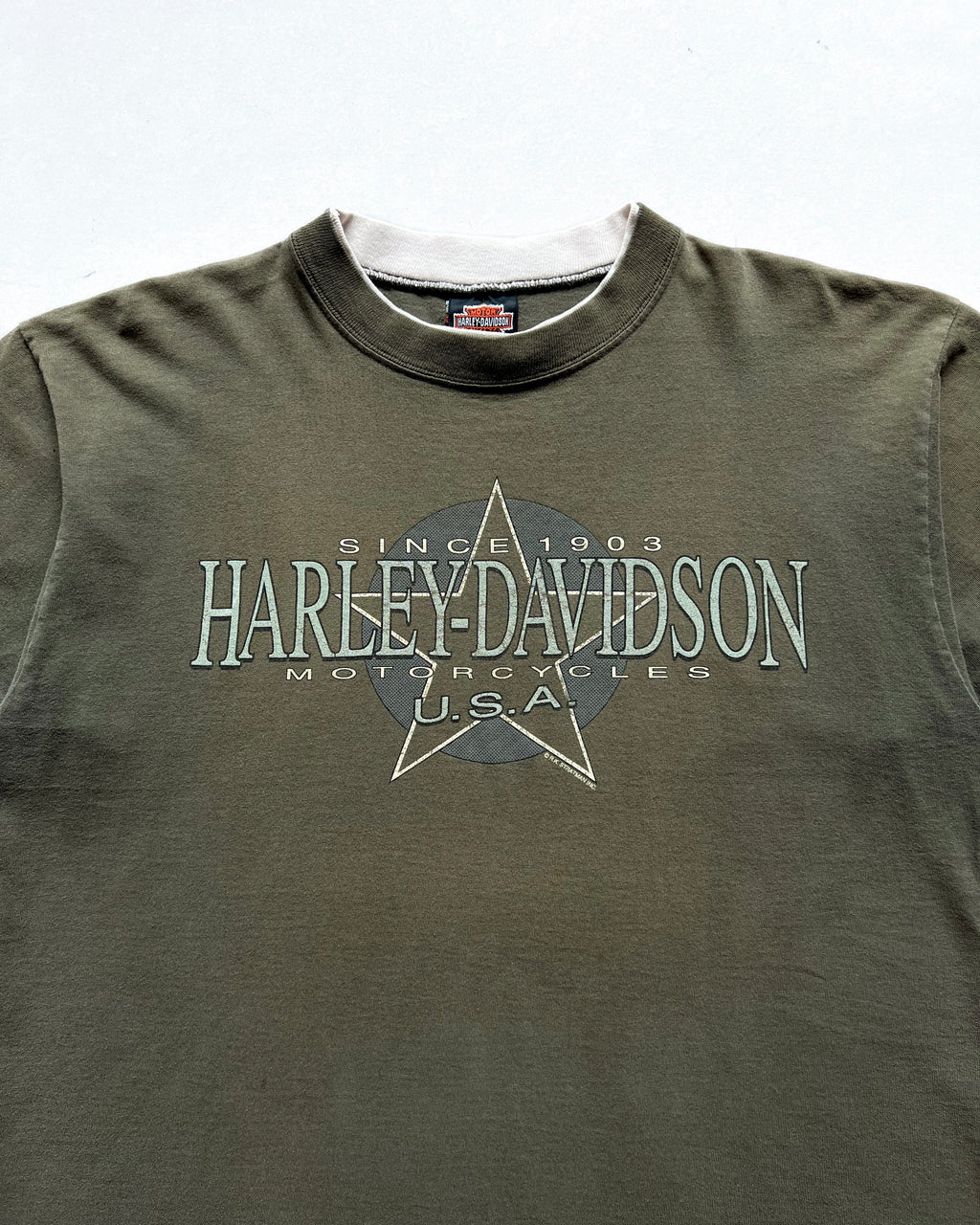 1980S HARLEY DAVIDSON TWO-TONE TEE (L)