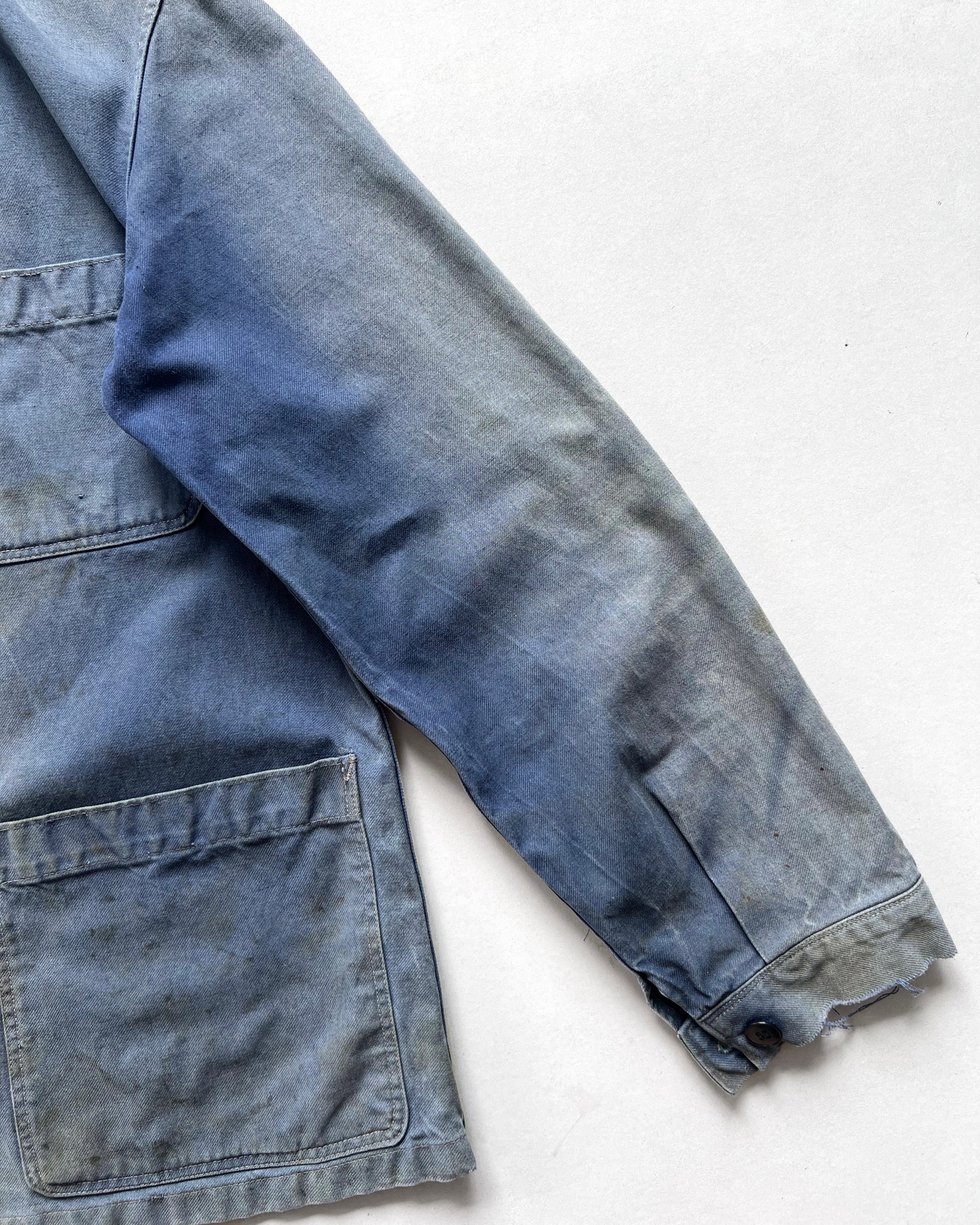 1970S SUN FADED FRENCH WORK JACKET (L)