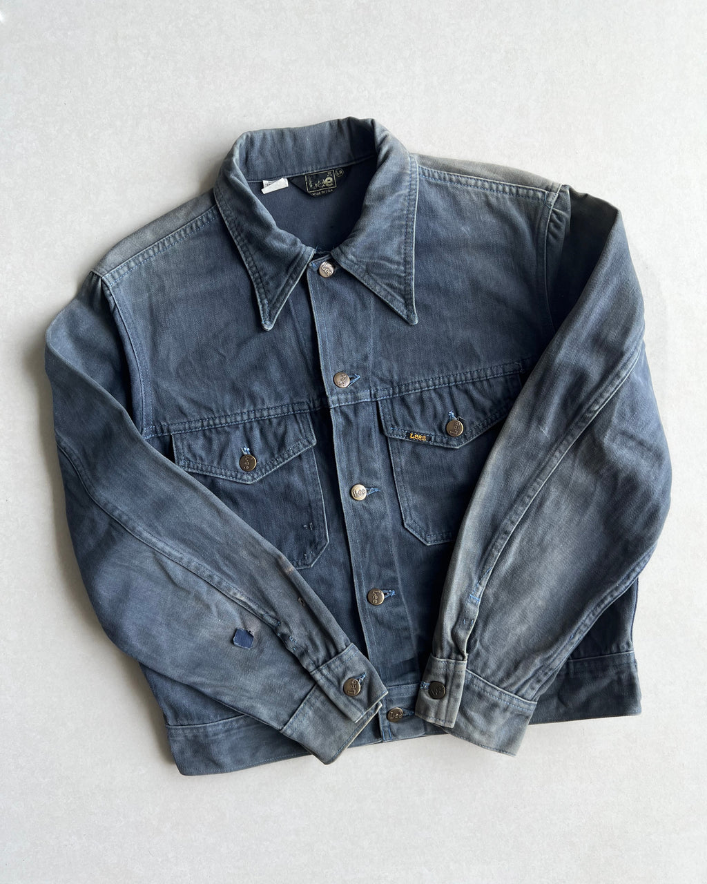 1970S SUN FADED LEE DOUBLE POCKET MOLESKIN JACKET (L)