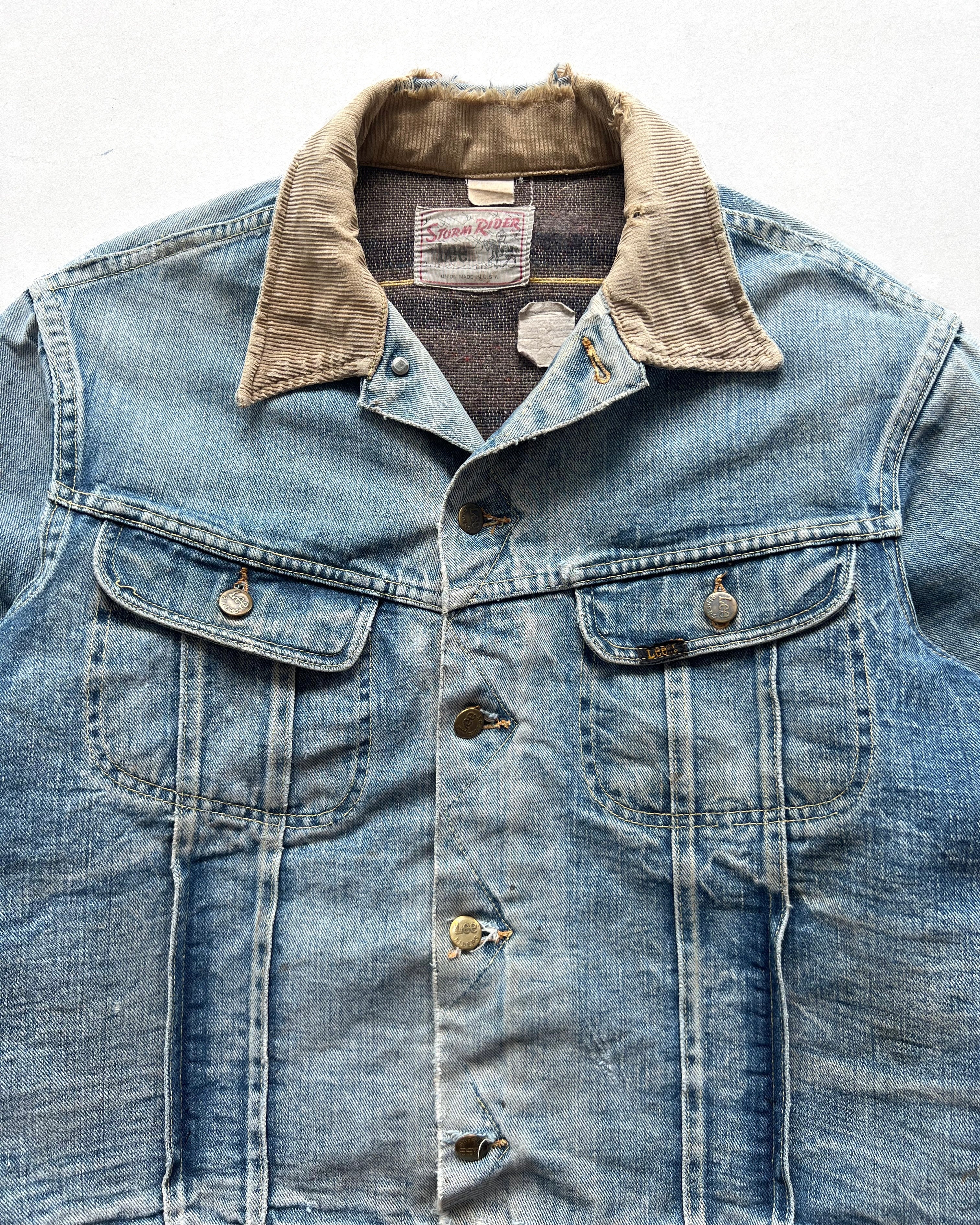 1970S FADED LEE STORM RIDER DENIM JACKET (L)