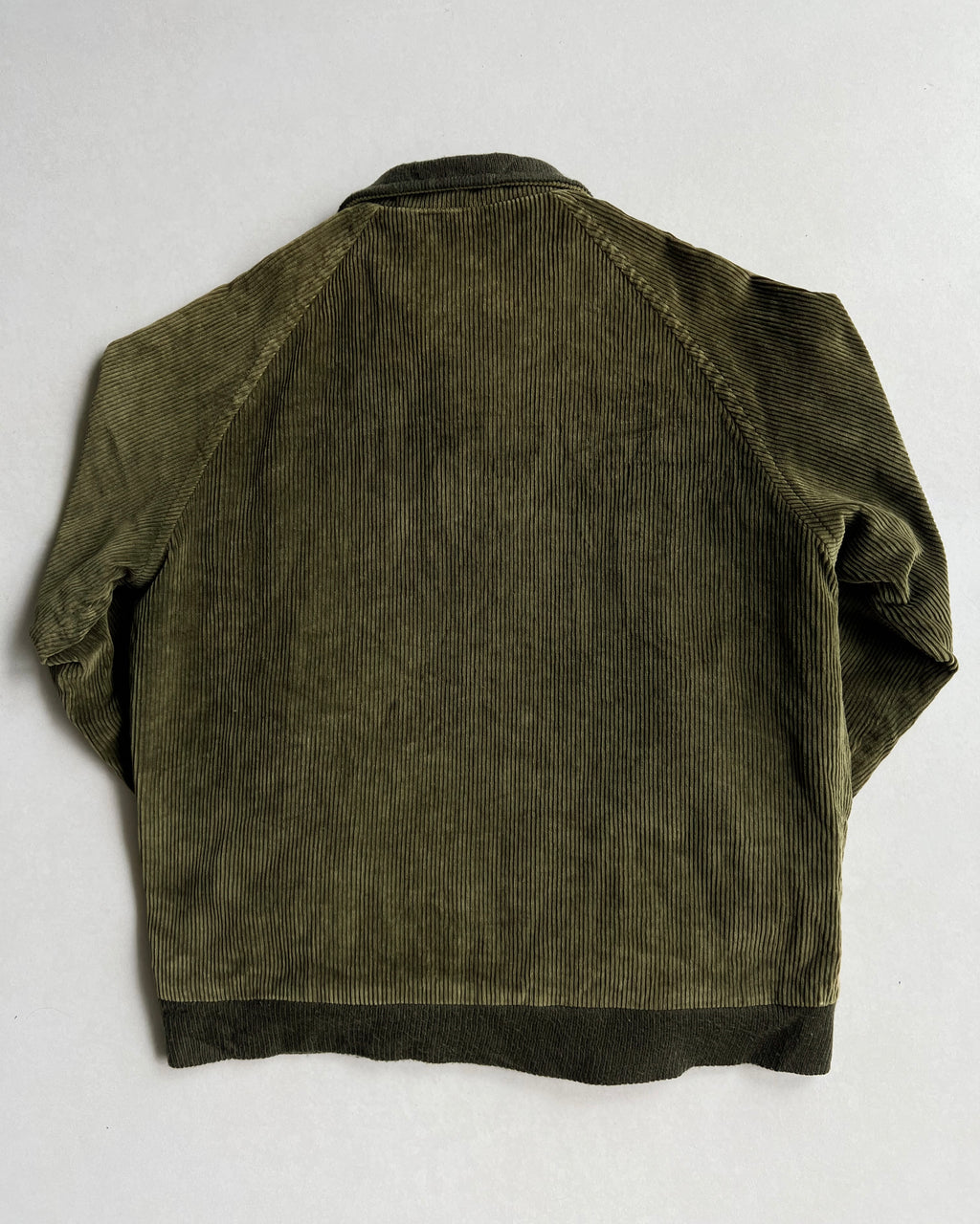 1980S OLIVE LACOSTE CORDUROY HARRINGTON JACKET (M)