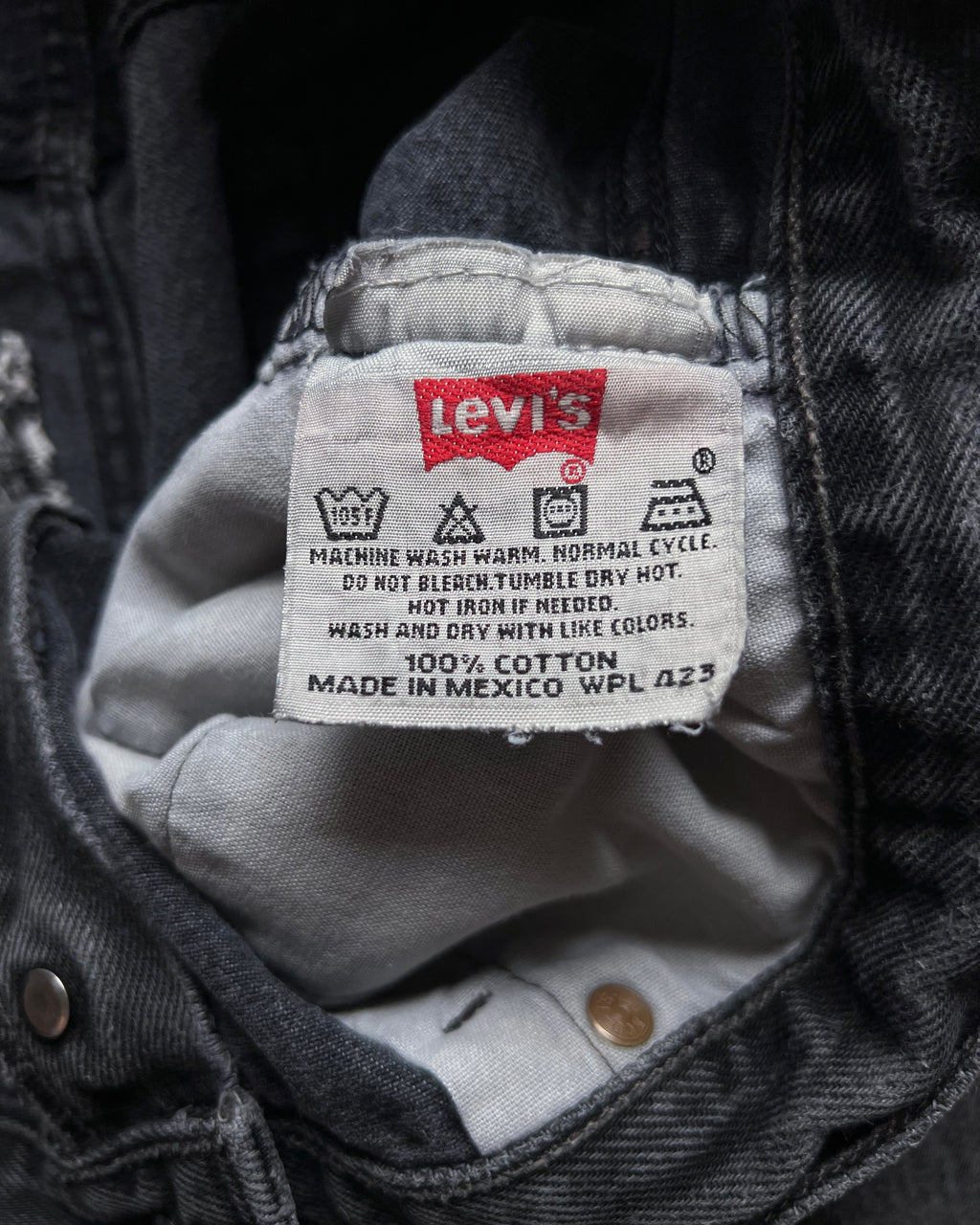 1990S FADED SUPER BLACK LEVI'S 501 JEANS (35)