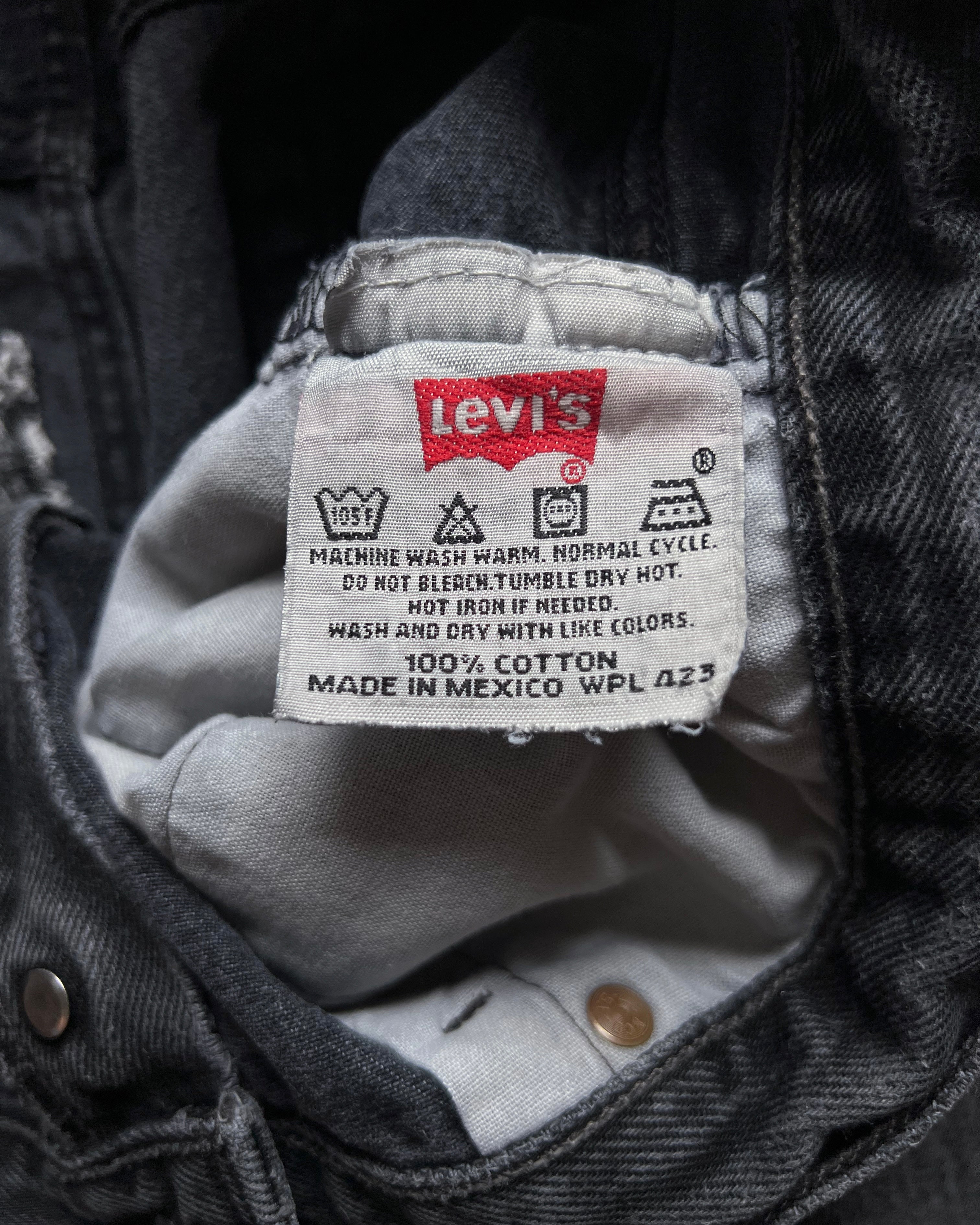 1990S FADED SUPER BLACK LEVI'S 501 JEANS (35)