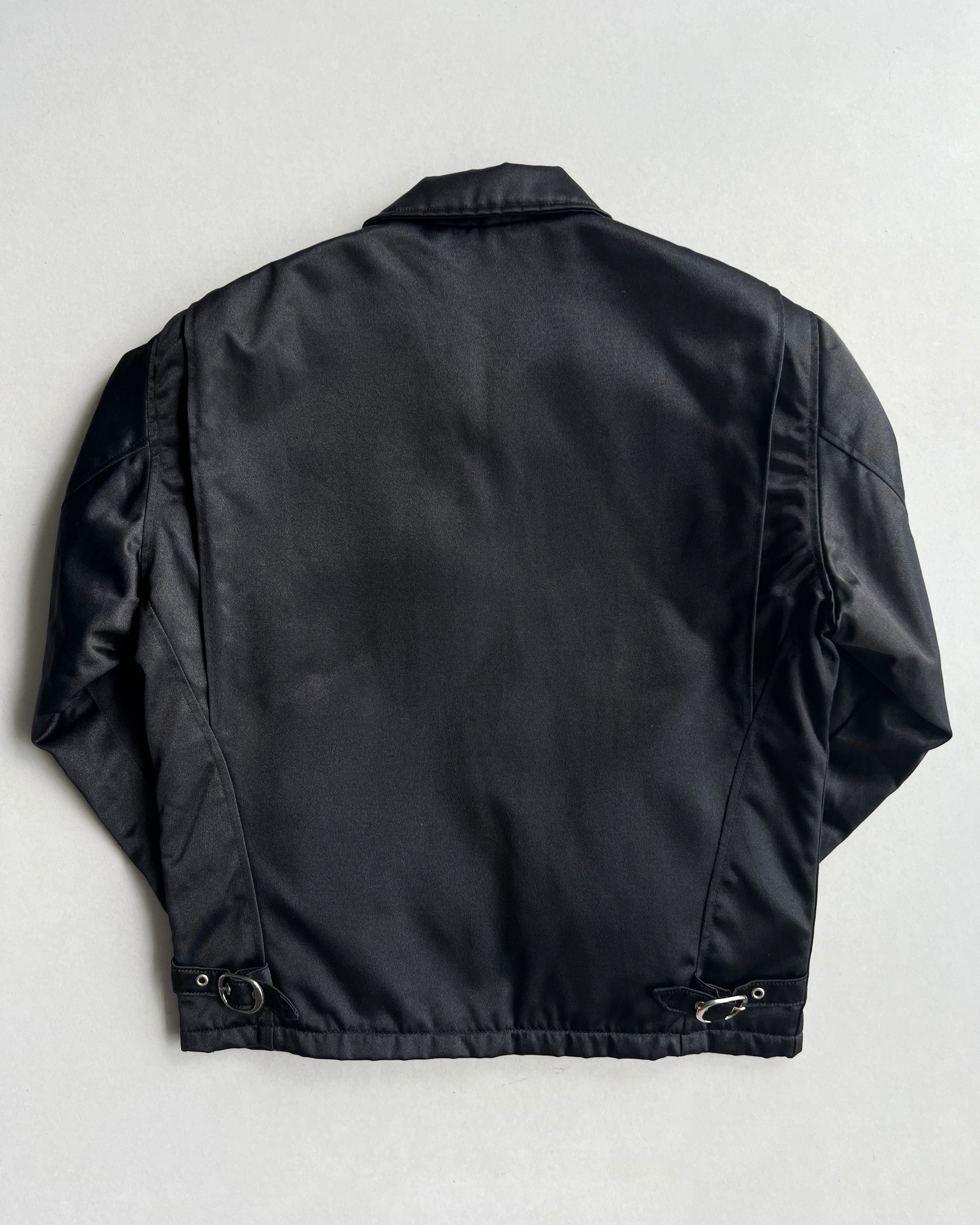1990S BLACK COATED NYLON SCHOTT WORK JACKET (M)