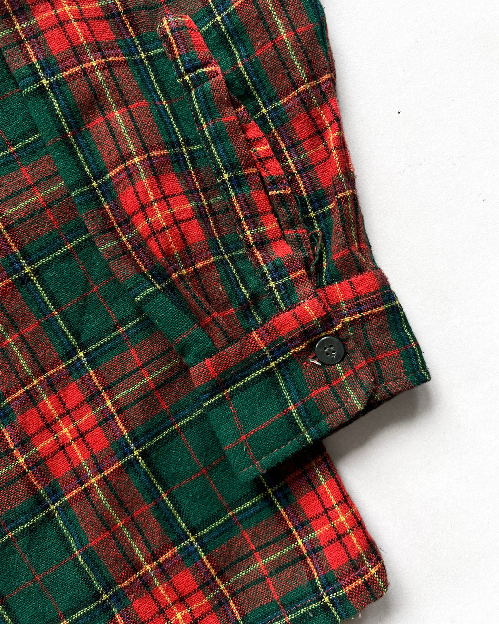 1970S JC PENNEY PLAID WOOL LOOP COLLAR SHIRT (L)