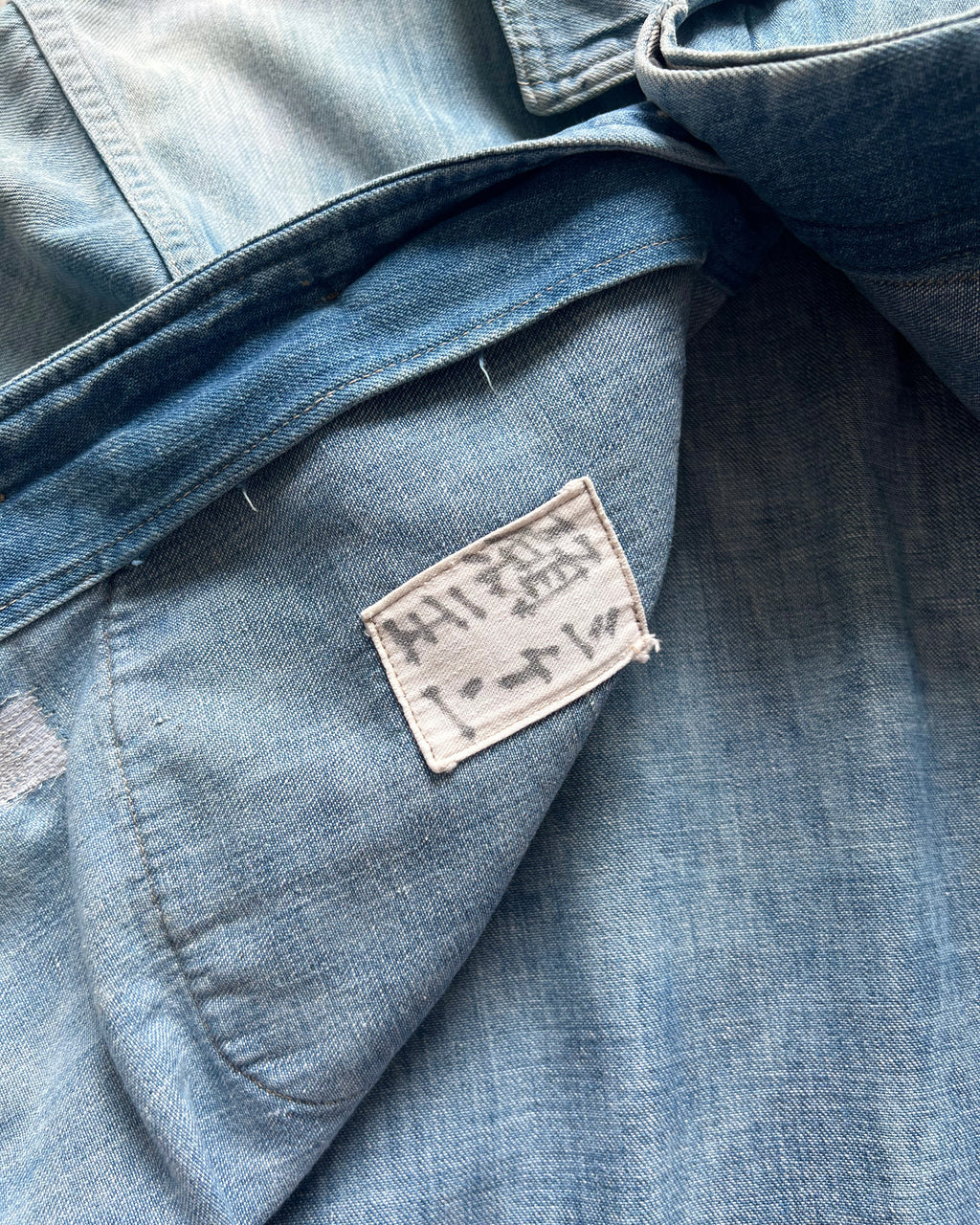 1950S FADED JAPANESE DENIM WORK JACKET (M)