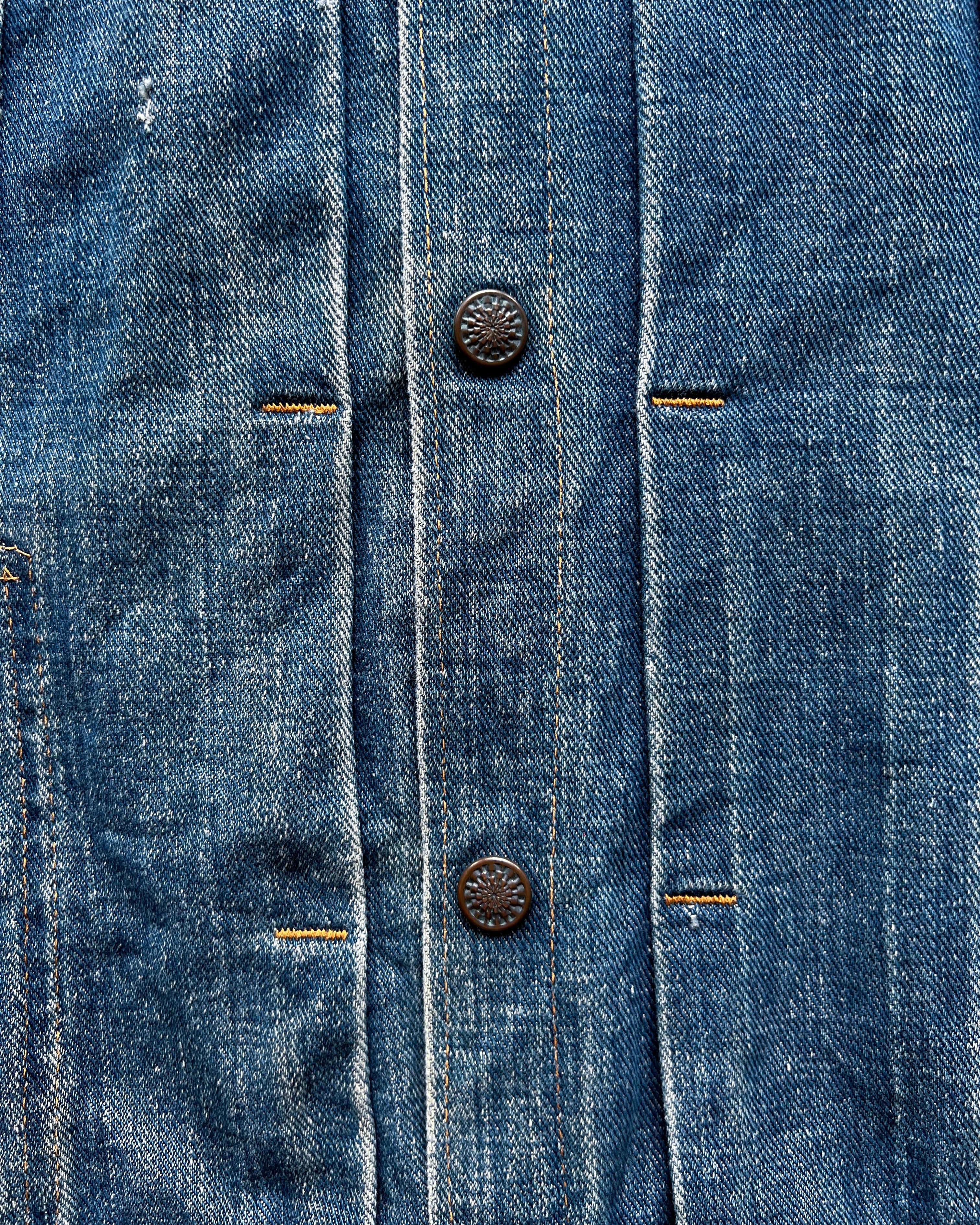 1970S DARK WASHED ELY DENIM JACKET (L)