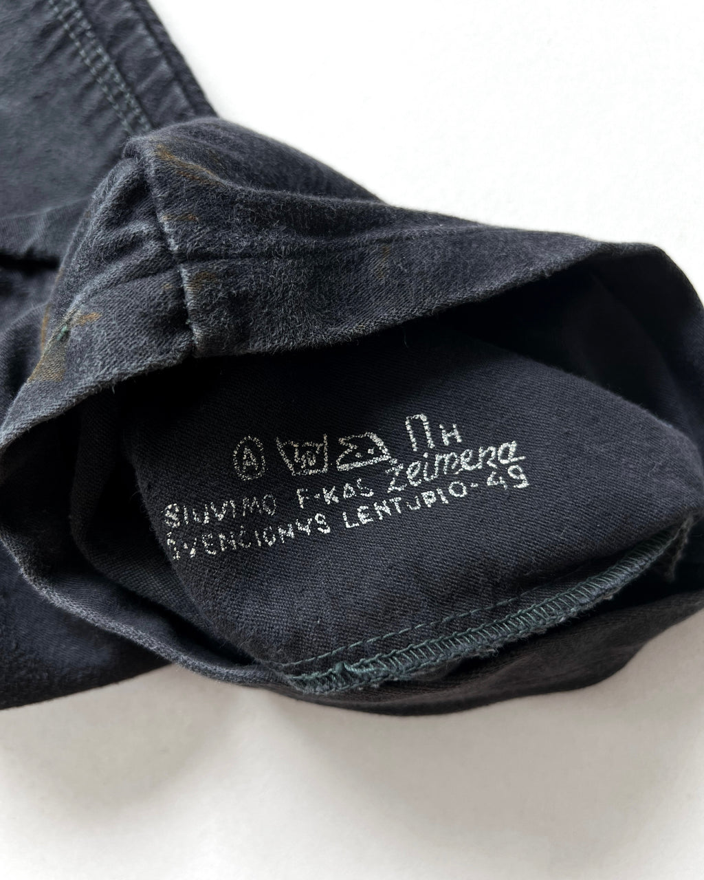 1960S BLACK EUROPE MOLESKIN DOUBLE KNEE PANTS (36)