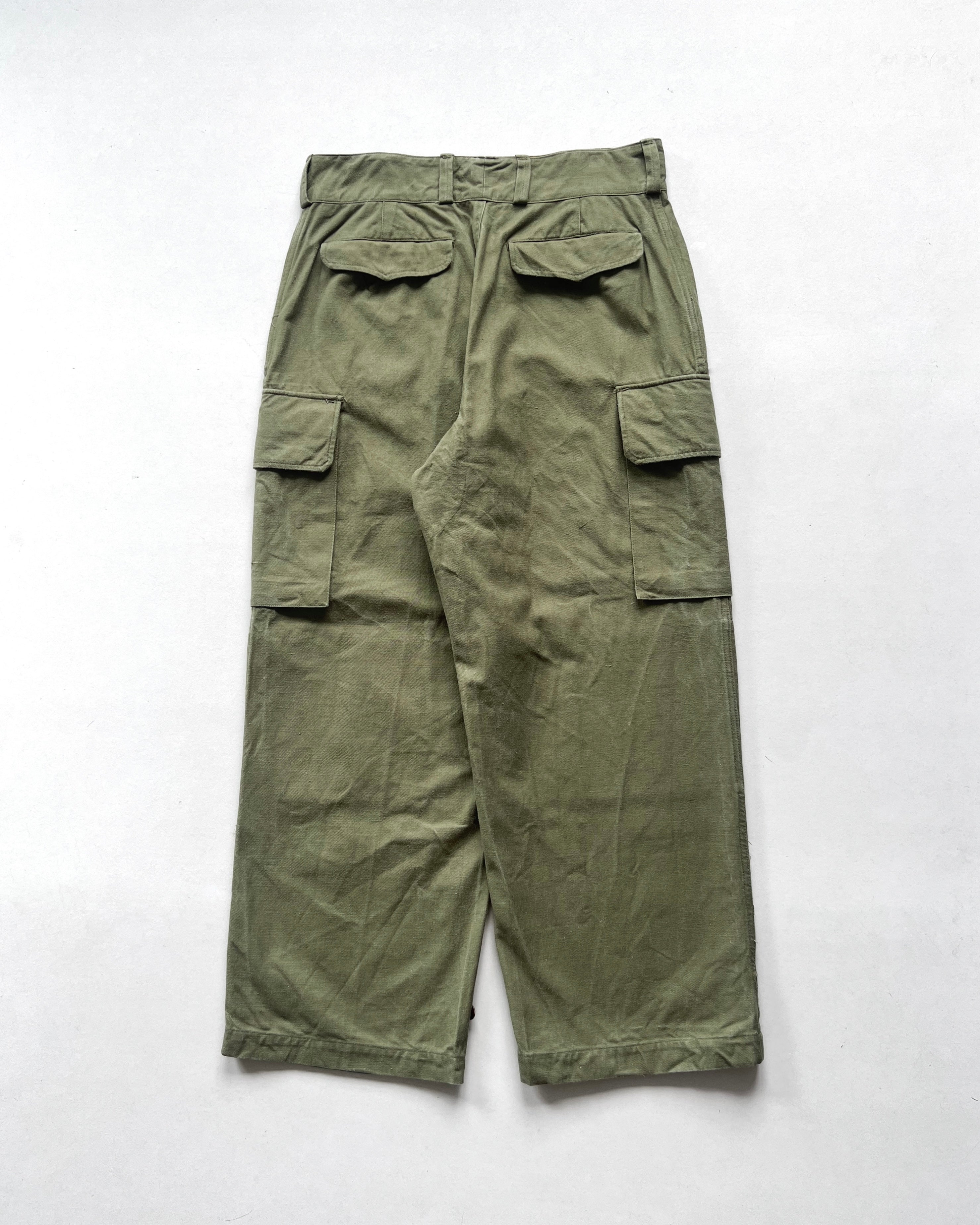 1950S FRENCH M-47 STENCILLED CARGO PANTS (34)