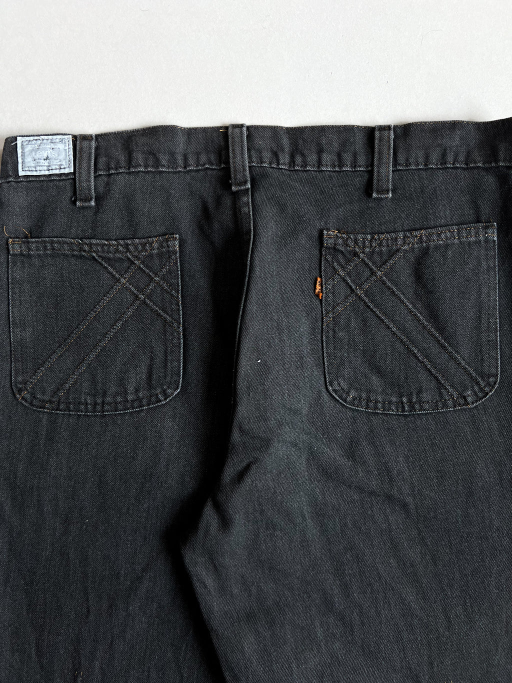 1970S FADED BLACK LEVI'S BOOTCUT JEANS (34)