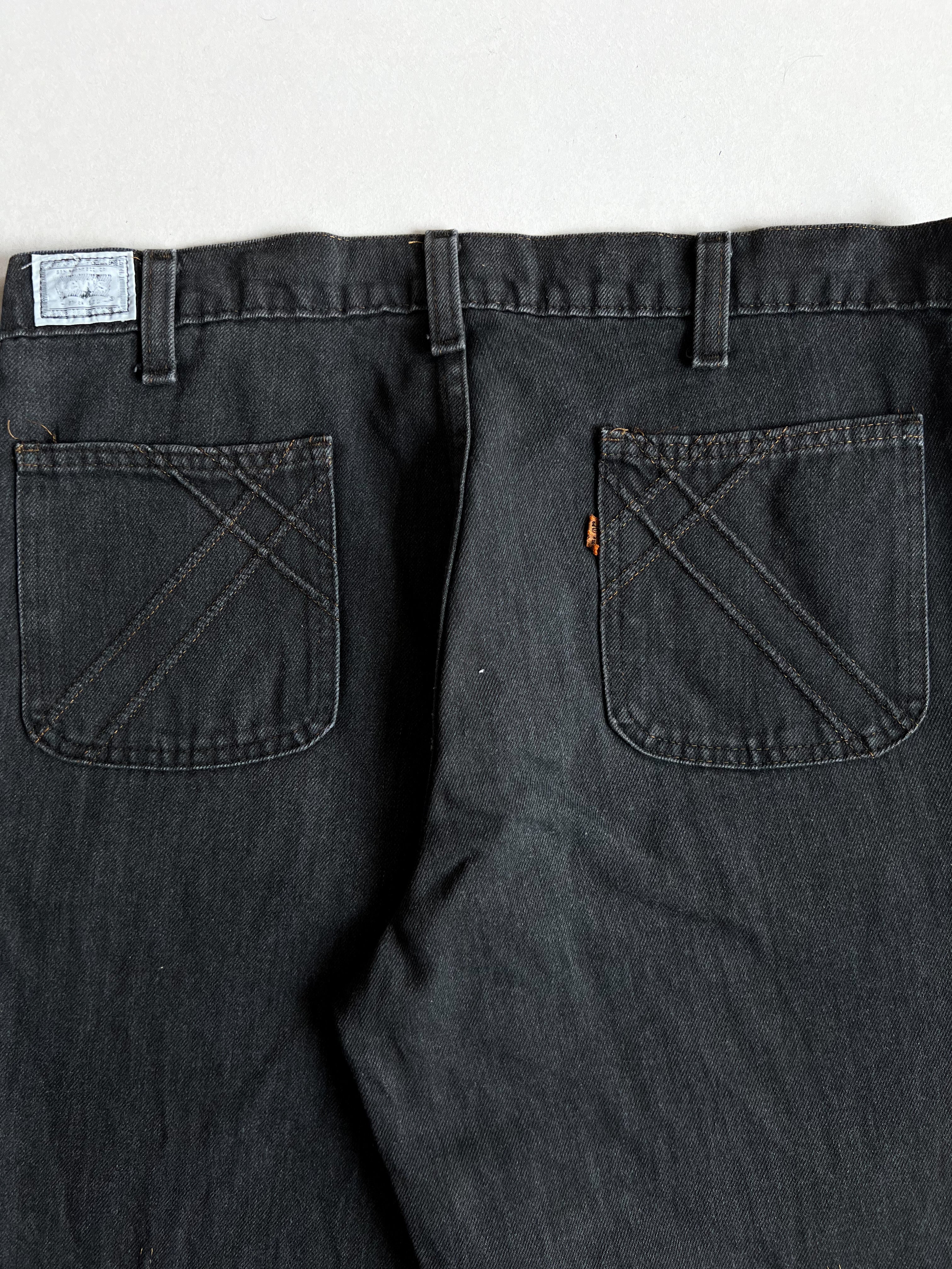 1970S FADED BLACK LEVI'S BOOTCUT JEANS (34)