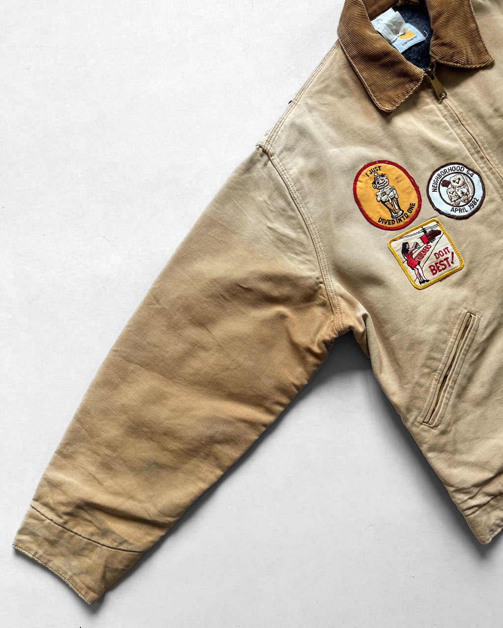 1980S SUN FADED CARHARTT DETROIT WORK JACKET (L)