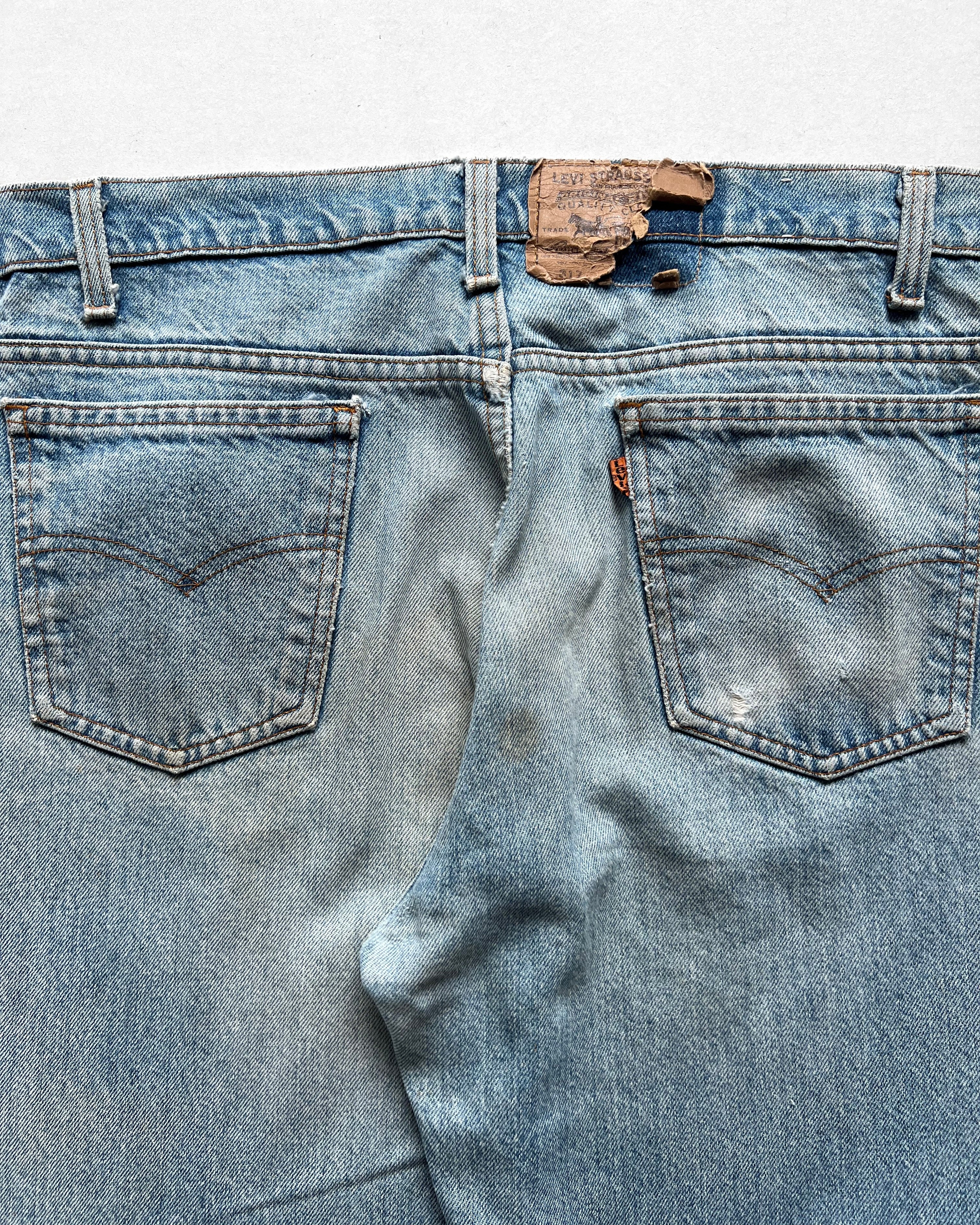 1980S FADED LEVI'S 317 ORANGE TAB FLARE JEANS (34)