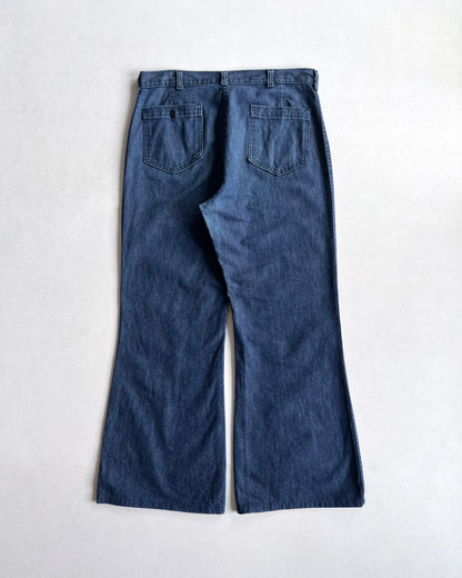 1980S NAVDUNGAREE US NAVY SAILOR DENIM BOOTCUT PANTS (34)