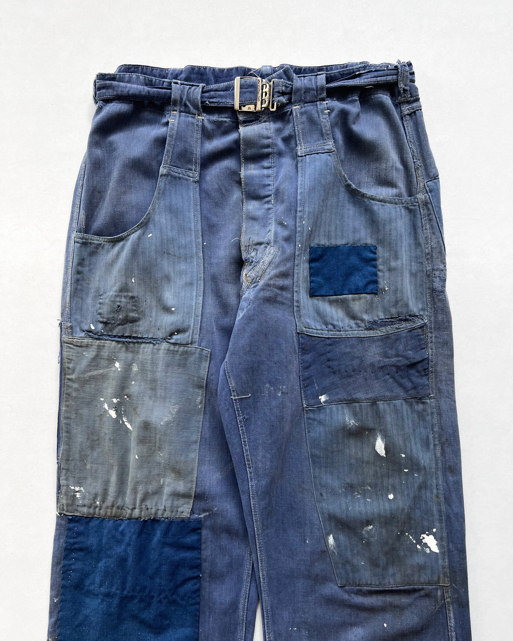 1950S GERMAN HBT REPAIRED WORK TROUSERS (30-34)