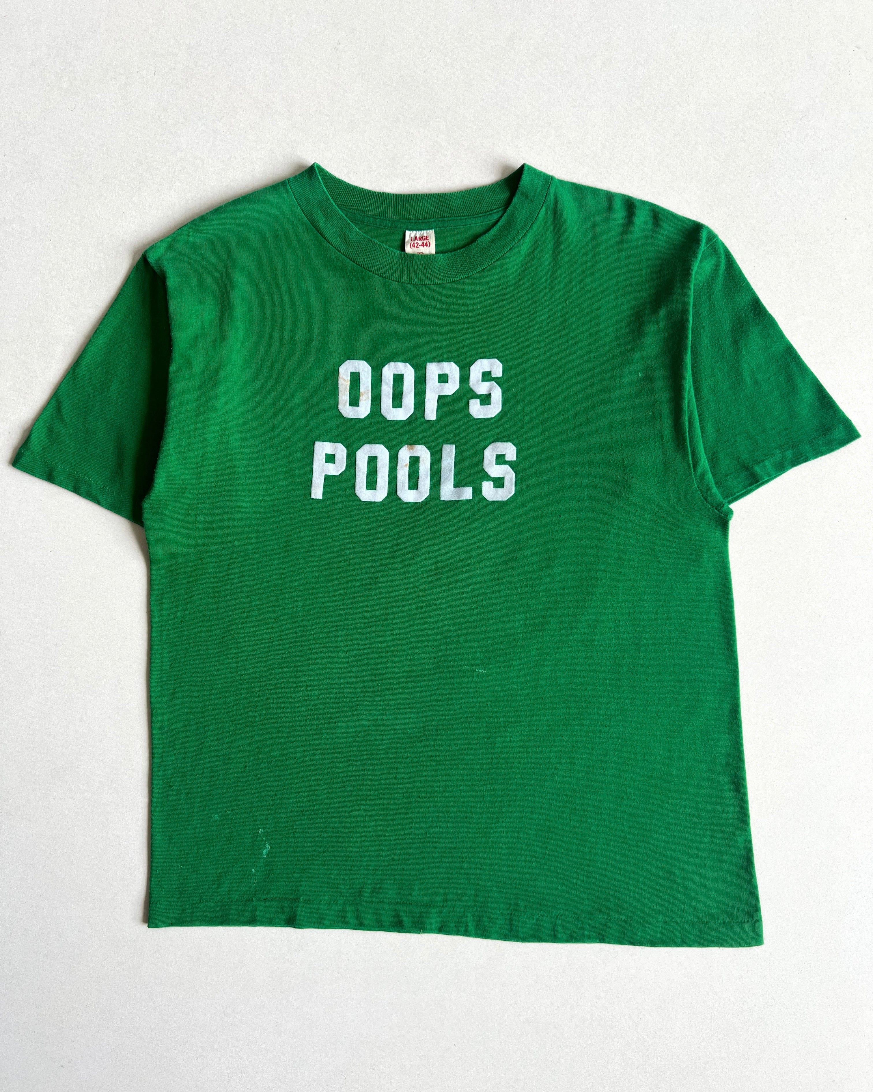 1970S 'OOPS POOLS' SINGLE STITCH TEE (L)