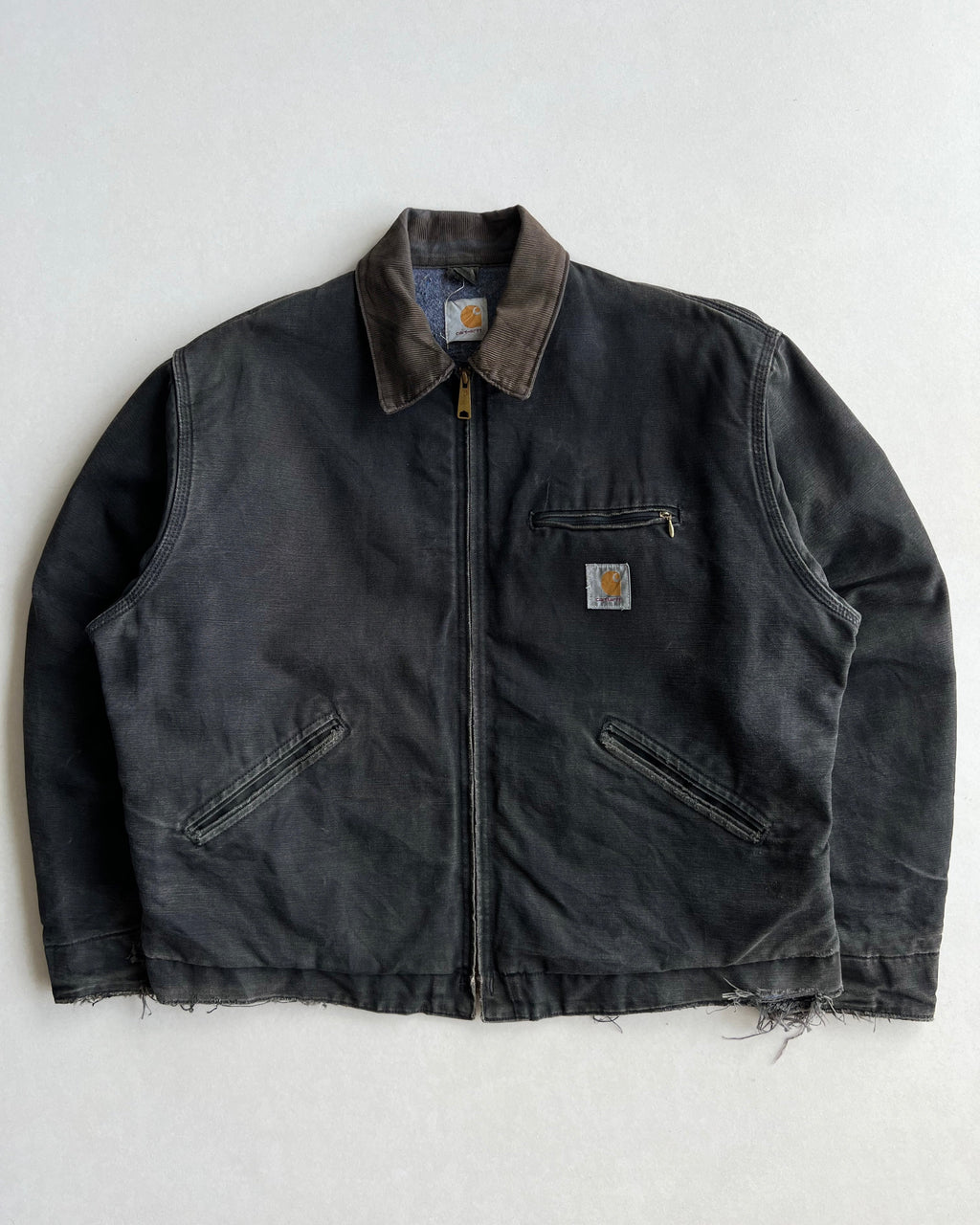FADED BLACK CARHARTT DETROIT WORK JACKET (L/XL)