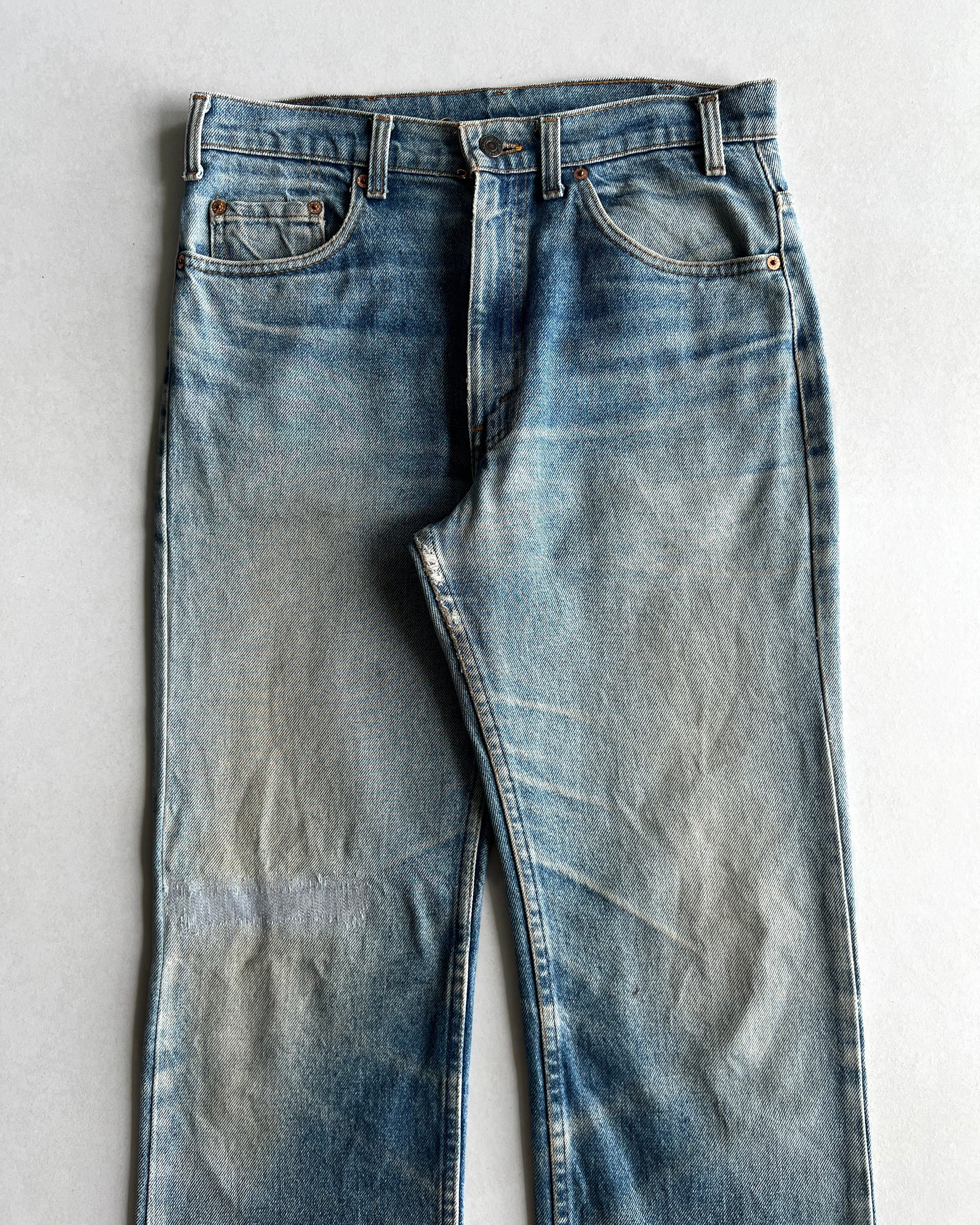 1990S FADED WASHED LEVI'S 517 REPAIRED JEANS (33X34)